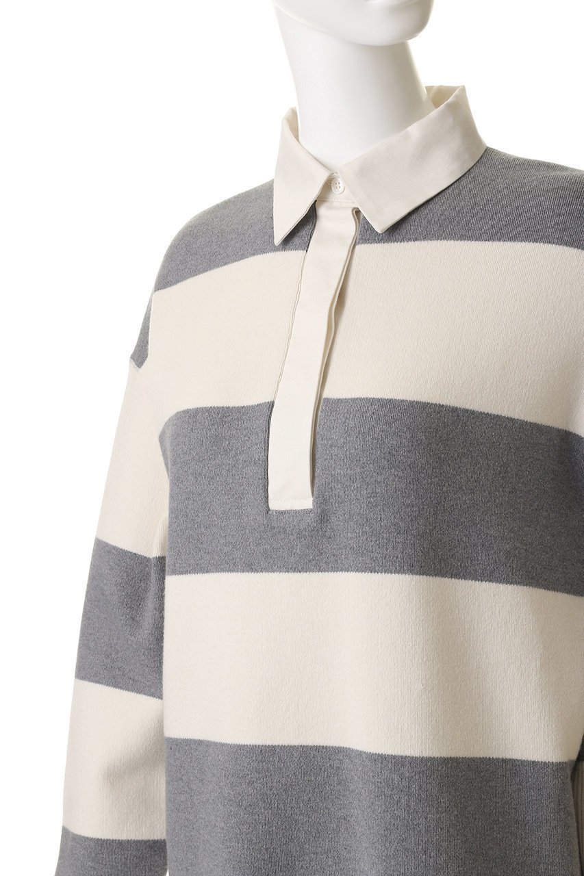 【ベイジ,/BEIGE,】のTAFT/ラガーニットシャツ 人気、トレンドファッション・服の通販 founy(ファニー) 　ファッション　Fashion　レディースファッション　Fashion for Women　トップス・カットソー　Cut & Sew Tops　ニット　Knit Tops & Sweaters　シャツ・ブラウス・オフィスカジュアル　Elegant Blouses & Button-Ups　カジュアルプルオーバー・ニットトップス　Pullovers & Knit Tops / Casual Pullovers　トレンド　Trend, Trending Now　バランス　Balance, Style Balance　ボーダー　Border, Stripe　エレガント 上品　Elegant　再入荷　Restock / Back in Stock　無地　Plain, Solid Color　other-5|ID: prp329100004747028 ipo3291000000034320745
