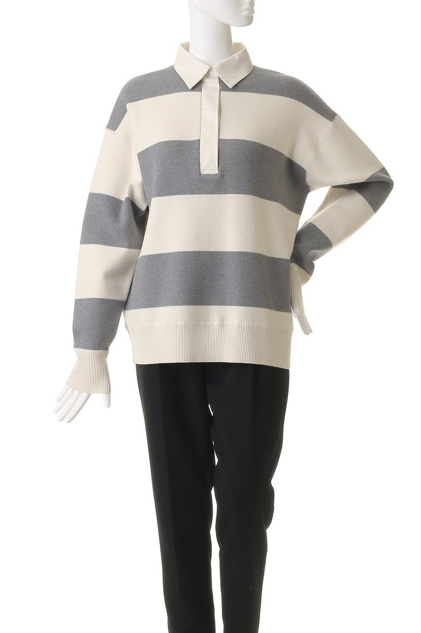 【ベイジ,/BEIGE,】のTAFT/ラガーニットシャツ 人気、トレンドファッション・服の通販 founy(ファニー) 　ファッション　Fashion　レディースファッション　Fashion for Women　トップス・カットソー　Cut & Sew Tops　ニット　Knit Tops & Sweaters　シャツ・ブラウス・オフィスカジュアル　Elegant Blouses & Button-Ups　カジュアルプルオーバー・ニットトップス　Pullovers & Knit Tops / Casual Pullovers　トレンド　Trend, Trending Now　バランス　Balance, Style Balance　ボーダー　Border, Stripe　エレガント 上品　Elegant　再入荷　Restock / Back in Stock　無地　Plain, Solid Color　other-2|ID: prp329100004747028 ipo3291000000035771393