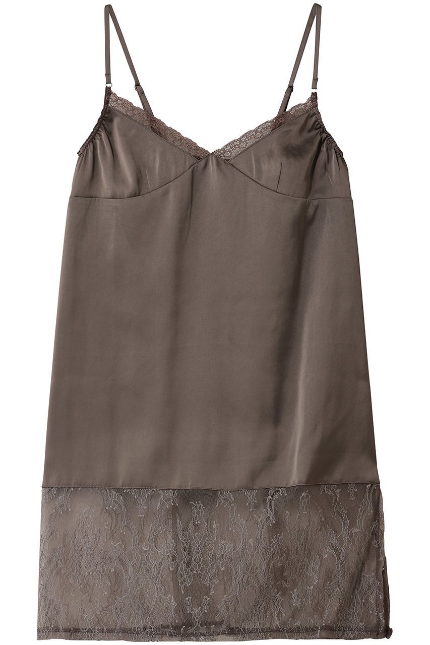 【ミディウミソリッド/MIDIUMISOLID】のslip camisole OP ワンピース インテリア・キッズ・メンズ・レディースファッション・服の通販 founy(ファニー) 　ファッション　Fashion　レディースファッション　Fashion for Women　ワンピース　Dresses　チュニック　Tunic Tops & Dresses　おすすめ　Recommended / Our Picks　エレガント 上品　Elegant　キャミ　Camisole, Cami Top　ギャザー　Gathered, Ruffled　スリット　Slit, Slit Detail　チュニック　Tunic, Long Top　ファブリック　Fabric, Textile　リュクス　Luxury, Elegant, High-End, Chic　レース　Lace, Lace Fabric　新作・新入荷　New Arrivals / New In　brown|ID: prp329100004747031 ipo3291000000034320759