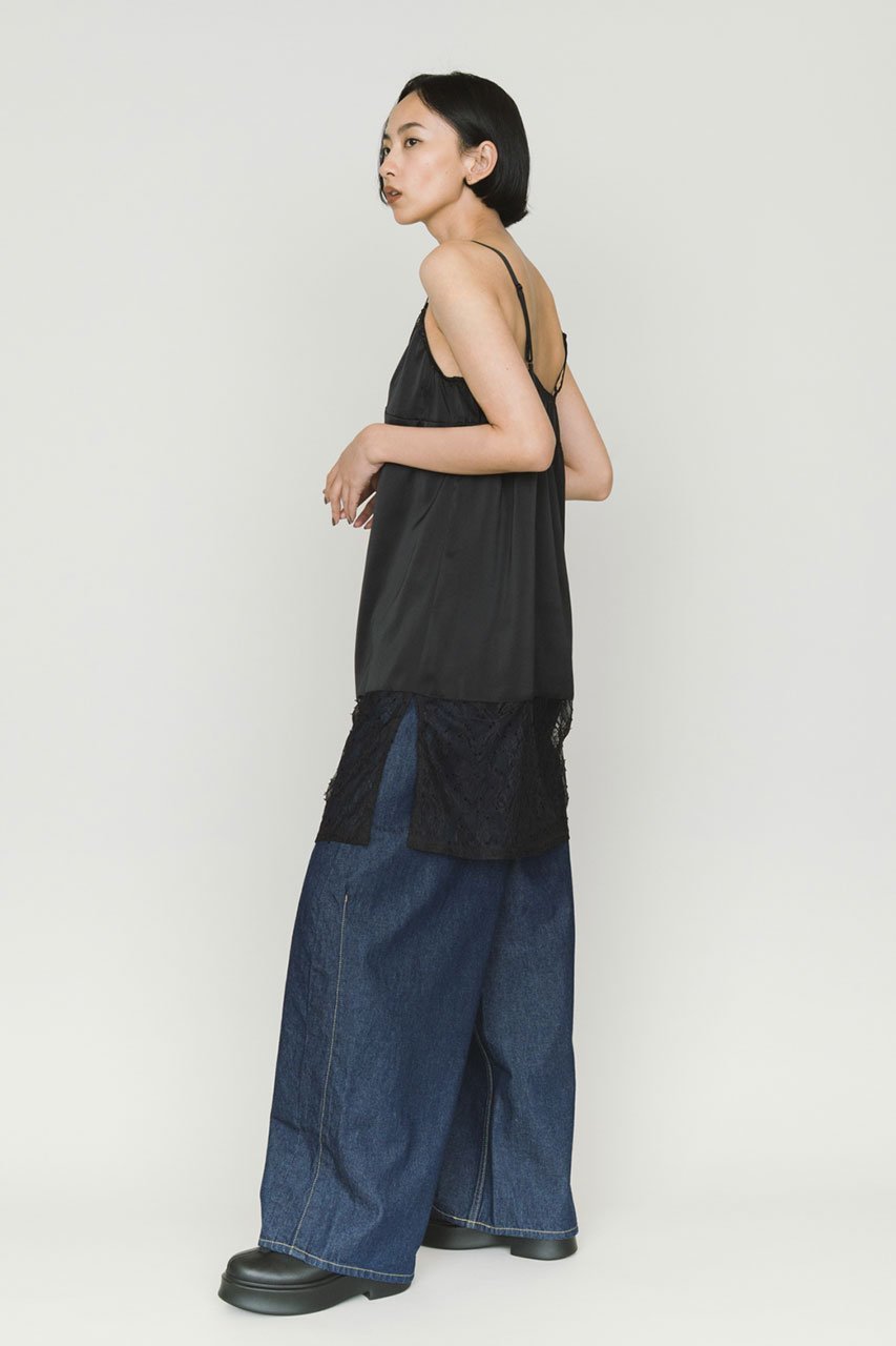 【ミディウミソリッド/MIDIUMISOLID】のスリップキャミソールワンピース 人気、トレンドファッション・服の通販 founy(ファニー) 　ファッション　Fashion　レディースファッション　Fashion for Women　ワンピース　Dresses　チュニック　Tunic Tops & Dresses　おすすめ　Recommended / Our Picks　エレガント 上品　Elegant　キャミ　Camisole, Cami Top　ギャザー　Gathered, Ruffled　スリット　Slit, Slit Detail　チュニック　Tunic, Long Top　ファブリック　Fabric, Textile　リュクス　Luxury, Elegant, High-End, Chic　レース　Lace, Lace Fabric　other-8|ID: prp329100004747031 ipo3291000000034463470