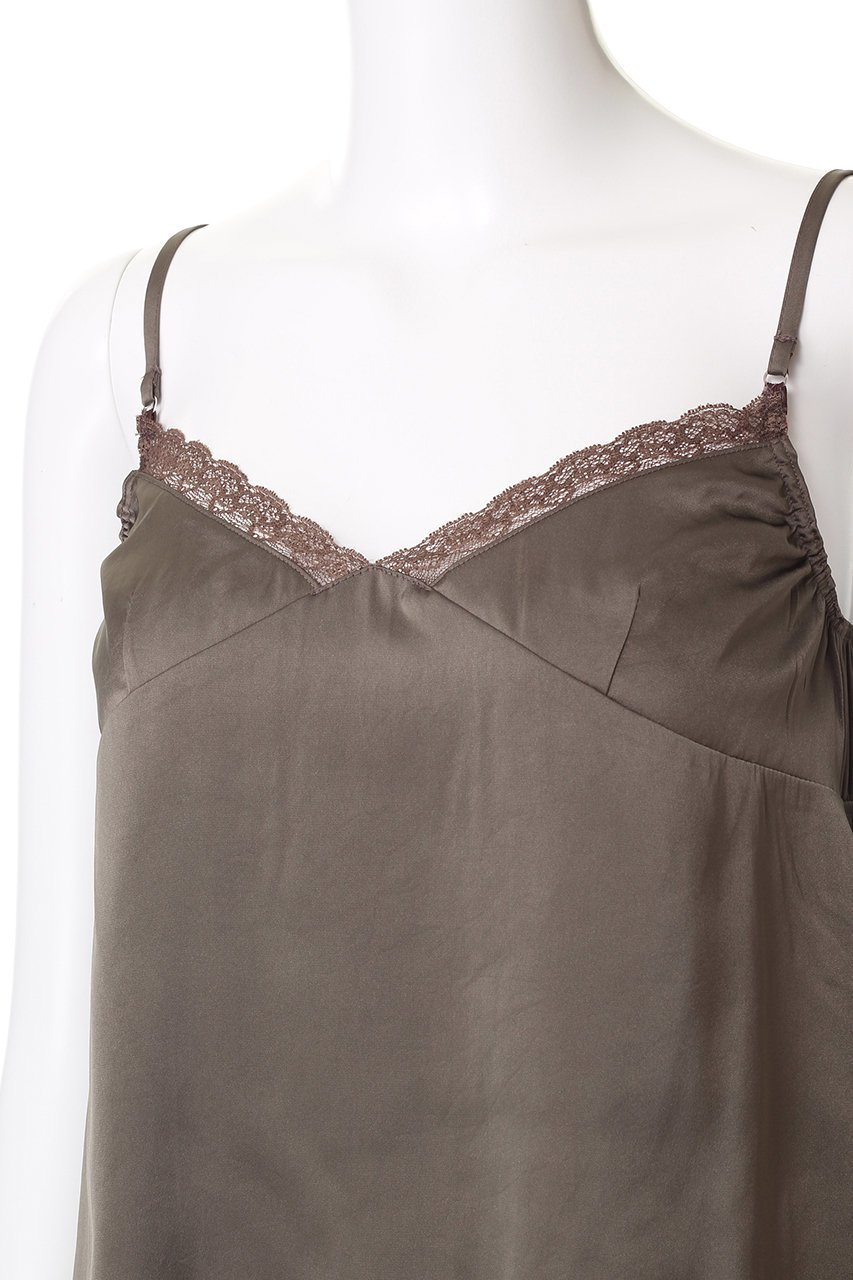 【ミディウミソリッド/MIDIUMISOLID】のスリップキャミソールワンピース 人気、トレンドファッション・服の通販 founy(ファニー) 　ファッション　Fashion　レディースファッション　Fashion for Women　ワンピース　Dresses　チュニック　Tunic Tops & Dresses　おすすめ　Recommended / Our Picks　エレガント 上品　Elegant　キャミ　Camisole, Cami Top　ギャザー　Gathered, Ruffled　スリット　Slit, Slit Detail　チュニック　Tunic, Long Top　ファブリック　Fabric, Textile　リュクス　Luxury, Elegant, High-End, Chic　レース　Lace, Lace Fabric　other-5|ID: prp329100004747031 ipo3291000000036710937