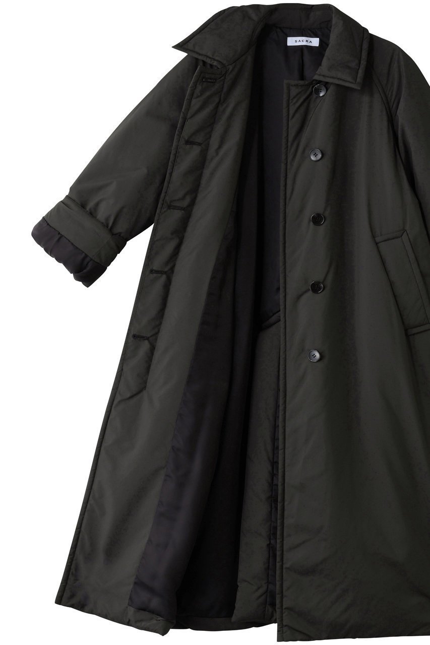 【サクラ/SACRA】のパディングタフタロングコート 人気、トレンドファッション・服の通販 founy(ファニー) 　ファッション　Fashion　レディースファッション　Fashion for Women　アウター　Coat / Outerwear Collection　コート・ロングコート・ピーコート　Long Coats, Peacoats & More　タフタ　Taffeta, Structured Fabric　フロント　Front, Front Design　ロング　Long, Long-Length　新作・新入荷　New Arrivals / New In　other-6|ID: prp329100004747046 ipo3291000000034320943