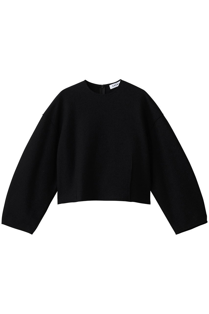 【サクラ/SACRA】のリングミルドウールプルオーバー インテリア・キッズ・メンズ・レディースファッション・服の通販 founy(ファニー) 　ファッション　Fashion　レディースファッション　Fashion for Women　トップス・カットソー　Cut & Sew Tops　ニット　Knit Tops & Sweaters　カジュアルプルオーバー・ニットトップス　Pullovers & Knit Tops / Casual Pullovers　コンパクト　Compact, Small Size　スリーブ　Sleeve, Long Sleeve / Short Sleeve　バランス　Balance, Style Balance　ボトム　Bottoms, Lower Wear　エレガント 上品　Elegant　新作・新入荷　New Arrivals / New In　ブラック|ID: prp329100004747052 ipo3291000000034320980