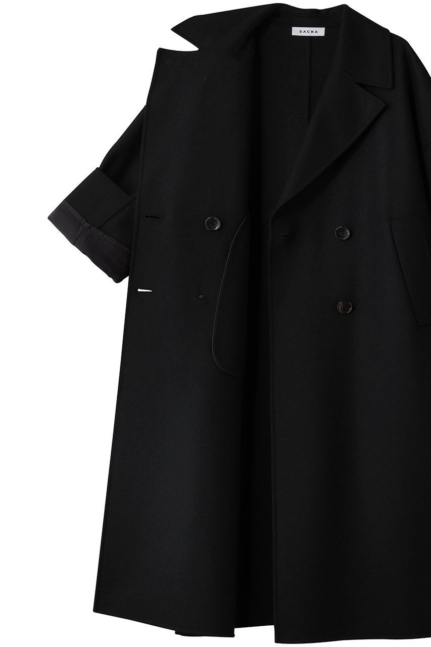 【サクラ/SACRA】のリバーテーラードコート 人気、トレンドファッション・服の通販 founy(ファニー) 　ファッション　Fashion　レディースファッション　Fashion for Women　アウター　Coat / Outerwear Collection　コート・ロングコート・ピーコート　Long Coats, Peacoats & More　ダブル　Double, Double-Breasted　テーラード　Tailored, Tailored Fit　バランス　Balance, Style Balance　マニッシュ　Mannish, Boyish　メルトン　Melton, Heavy Wool　ロング　Long, Long-Length　エレガント 上品　Elegant　冬　Winter / This Winter　定番　Standard, Basic Item　other-6|ID: prp329100004747054 ipo3291000000035771451