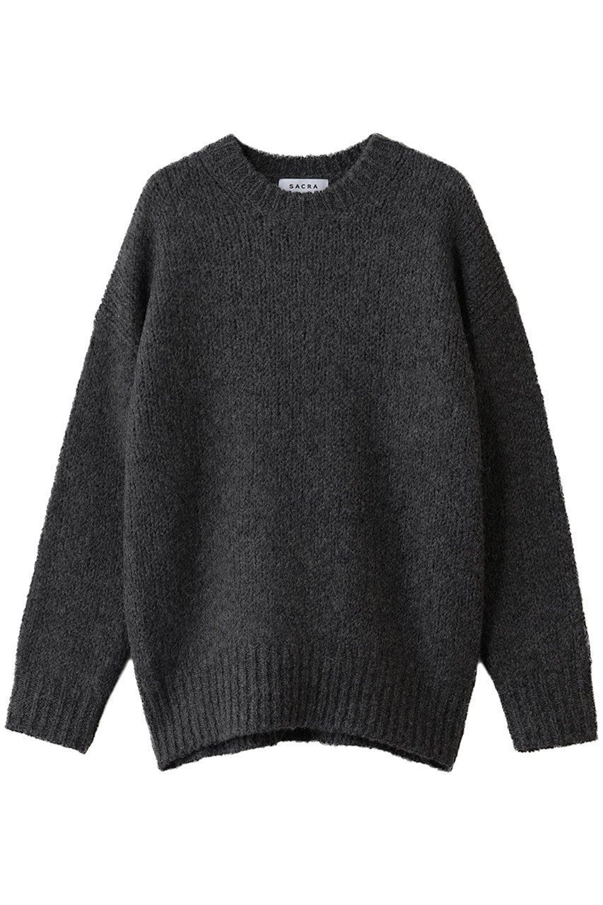【サクラ/SACRA】のエクストラファインスラブヤーンニット インテリア・キッズ・メンズ・レディースファッション・服の通販 founy(ファニー) 　ファッション　Fashion　レディースファッション　Fashion for Women　トップス・カットソー　Cut & Sew Tops　ニット　Knit Tops & Sweaters　カジュアルプルオーバー・ニットトップス　Pullovers & Knit Tops / Casual Pullovers　エレガント 上品　Elegant　新作・新入荷　New Arrivals / New In　チャコール|ID: prp329100004747056 ipo3291000000034321023