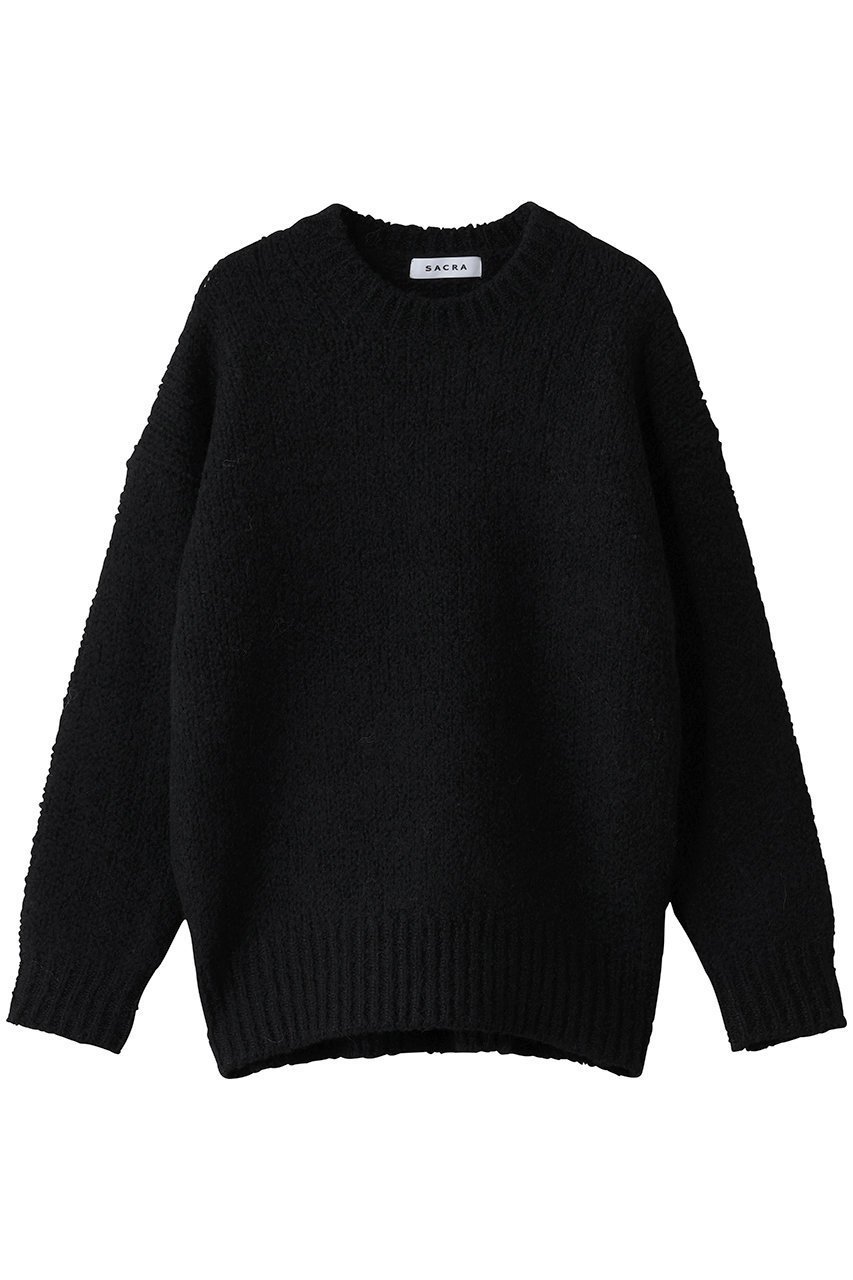 【サクラ/SACRA】のエクストラファインスラブヤーンニット インテリア・キッズ・メンズ・レディースファッション・服の通販 founy(ファニー) 　ファッション　Fashion　レディースファッション　Fashion for Women　トップス・カットソー　Cut & Sew Tops　ニット　Knit Tops & Sweaters　カジュアルプルオーバー・ニットトップス　Pullovers & Knit Tops / Casual Pullovers　エレガント 上品　Elegant　新作・新入荷　New Arrivals / New In　ブラック|ID: prp329100004747056 ipo3291000000034321025