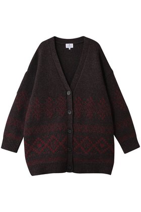 【ランバン オン ブルー/LANVIN en Bleu】 Vネックジャガードニットカーディガン人気、トレンドファッション・服の通販 founy(ファニー) ファッション Fashion レディースファッション Fashion for Women トップス・カットソー Cut & Sew Tops ニット Knit Tops & Sweaters カーディガン・羽織り Layered Style Cardigans Vネックトップス V-Neck Tops / V-Cut Neckline Shirts カーディガン Cardigan, Knitwear ジャカード／ジャガード Jacquard, Woven Pattern リラックス Relax, Relaxed Fit 新作・新入荷 New Arrivals / New In |ID:prp329100004747073
