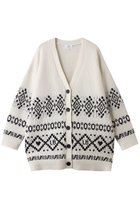 【ランバン オン ブルー/LANVIN en Bleu】のVネックジャガードニットカーディガン オフ|ID: prp329100004747073 ipo3291000000036005135