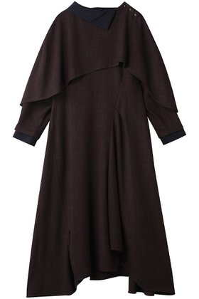 【ランバン オン ブルー/LANVIN en Bleu】 アシンメトリーコンビワンピース人気、トレンドファッション・服の通販 founy(ファニー) ファッション Fashion レディースファッション Fashion for Women ワンピース Dresses チュニック Tunic Tops & Dresses アシンメトリー Asymmetrical Style チュニック Tunic, Long Top ドレープ Drape, Draping Fabric フレア Flare, Flared ロング Long, Long-Length 新作・新入荷 New Arrivals / New In 無地 Plain, Solid Color |ID:prp329100004747076