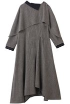 【ランバン オン ブルー/LANVIN en Bleu】のアシンメトリーコンビワンピース ブラック|ID: prp329100004747076 ipo3291000000035666598