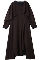 【ランバン オン ブルー/LANVIN en Bleu】のアシンメトリーコンビワンピース ブラウン|ID: prp329100004747076 ipo3291000000036078718