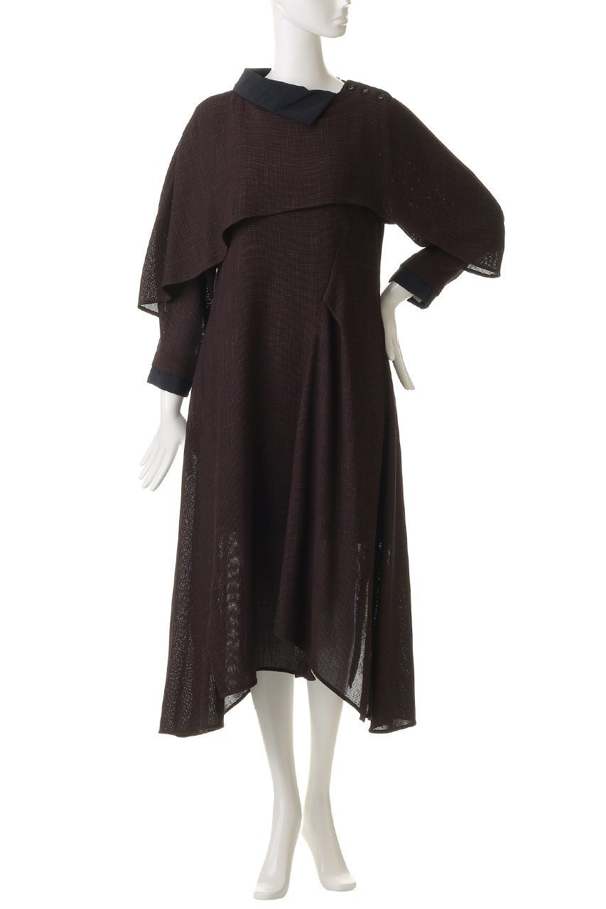 【ランバン オン ブルー/LANVIN en Bleu】のアシンメトリーコンビワンピース 人気、トレンドファッション・服の通販 founy(ファニー) 　ファッション　Fashion　レディースファッション　Fashion for Women　ワンピース　Dresses　チュニック　Tunic Tops & Dresses　アシンメトリー　Asymmetrical Style　チュニック　Tunic, Long Top　ドレープ　Drape, Draping Fabric　フレア　Flare, Flared　ロング　Long, Long-Length　無地　Plain, Solid Color　other-2|ID: prp329100004747076 ipo3291000000036194821