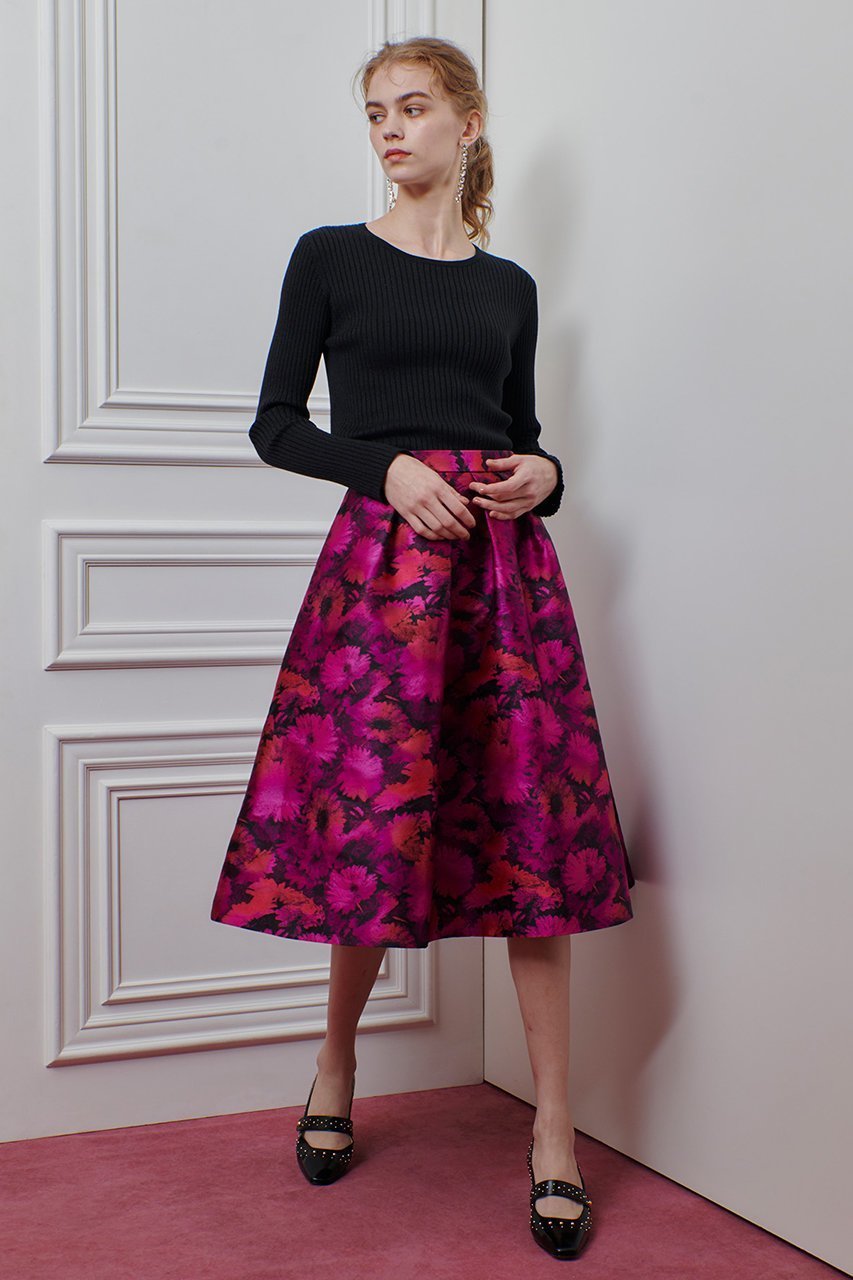 【アルアバイル/allureville】の【Loulou Willoughby】LIMONTAジャガードフレアスカート 人気、トレンドファッション・服の通販 founy(ファニー) ファッション Fashion レディースファッション Fashion for Women スカート Skirts Aライン・フレアスカート A-Line & Flared Skirts ロングスカート Long Skirts / Maxi & Midi Skirts イタリア Italy グラデーション Gradient, Ombre ジャカード/ジャガード Jacquard, Woven Pattern パープル Purple, Violet フラワー Flower, Floral モチーフ Motif, Design Theme ロング Long, Long-Length other-8|ID: prp329100004747088 ipo3291000000034565799