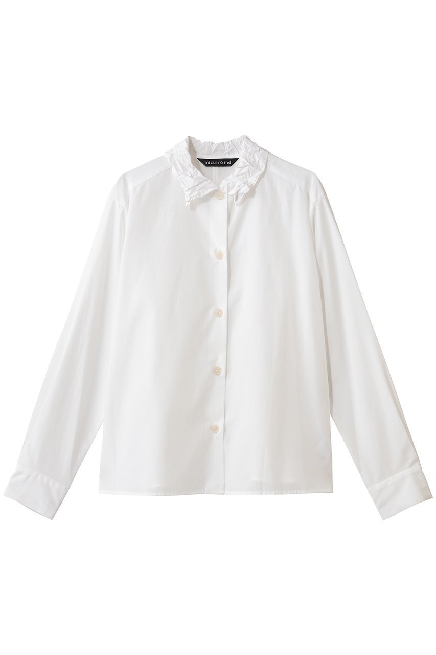 【ミズイロ インド/mizuiro ind】のwasher collar shirt シャツ 人気、トレンドファッション・服の通販 founy(ファニー) 　ファッション　Fashion　レディースファッション　Fashion for Women　トップス・カットソー　Cut & Sew Tops　シャツ・ブラウス・オフィスカジュアル　Elegant Blouses & Button-Ups　おすすめ　Recommended / Our Picks　インナー　Innerwear　カーディガン　Cardigan, Knitwear　シンプル　Simple, Minimal　スウェット / スエット　Sweatshirt, Sweatwear　スリーブ　Sleeve, Long Sleeve / Short Sleeve　ロング　Long, Long-Length　ワッシャー　Washer, Crinkled Finish　エレガント 上品　Elegant　新作・新入荷　New Arrivals / New In　 other-1|ID: prp329100004747092 ipo3291000000034321320