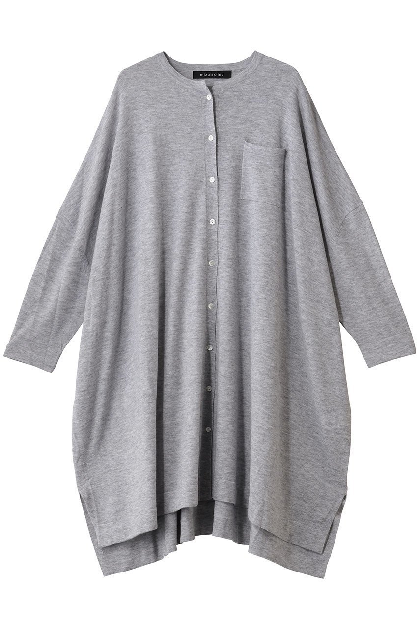 【ミズイロ インド/mizuiro ind】のハイゲージスタンドカラーワンピース インテリア・キッズ・メンズ・レディースファッション・服の通販 founy(ファニー) 　ファッション　Fashion　レディースファッション　Fashion for Women　ワンピース　Dresses　チュニック　Tunic Tops & Dresses　チュニック　Tunic, Long Top　トレンド　Trend, Trending Now　ドレープ　Drape, Draping Fabric　エレガント 上品　Elegant　羽織　Haori, Light Jacket　kinari|ID: prp329100004747093 ipo3291000000035889132