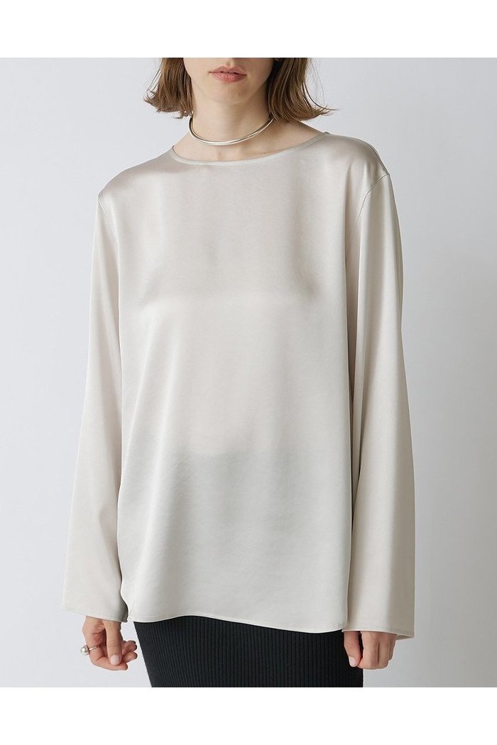 【ウィムガゼット/Whim Gazette】の【Drawing Numbers】サテンボートブラウス インテリア・キッズ・メンズ・レディースファッション・服の通販 founy(ファニー) https://founy.com/ ファッション Fashion レディースファッション Fashion for Women トップス・カットソー Cut & Sew Tops シャツ・ブラウス・オフィスカジュアル Elegant Blouses & Button-Ups おすすめ Recommended / Our Picks なめらか Smooth, Silky Texture エレガント 上品 Elegant サテン Satin, Glossy Fabric シルク Silk, 100% Silk シンプル Simple, Minimal スウェット / スエット Sweatshirt, Sweatwear ストレート Straight, Straight Cut スリーブ Sleeve, Long Sleeve / Short Sleeve デコルテ Décolleté, Neckline ラウンド Round, Round Neck ロング Long, Long-Length ワイド Wide, Wide Fit |ID: prp329100004747095 ipo3291000000034321356