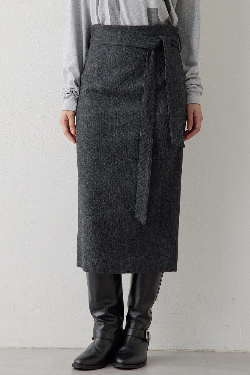 【ウィムガゼット/Whim Gazette】のウールベルト付スカート インテリア・キッズ・メンズ・レディースファッション・服の通販 founy(ファニー) 　ファッション　Fashion　レディースファッション　Fashion for Women　スカート　Skirts　ロングスカート　Long Skirts / Maxi & Midi Skirts　ベルト&ウエストマーク　Belts & Waist Accessories　おすすめ　Recommended / Our Picks　ウォーム　Warm Fabric　クラシカル　Classical, Vintage-Inspired　セットアップ　Set-Up, Coordinated Outfit　タイトスカート　Pencil Skirt, Tight Skirt　チェック　Check, Plaid, Tartan　ツイード　Twill, Twill Weave　ロング　Long, Long-Length　ビジネス 仕事 通勤　Business / Work / Commuting　新作・新入荷　New Arrivals / New In　グレー|ID: prp329100004747096 ipo3291000000034321365