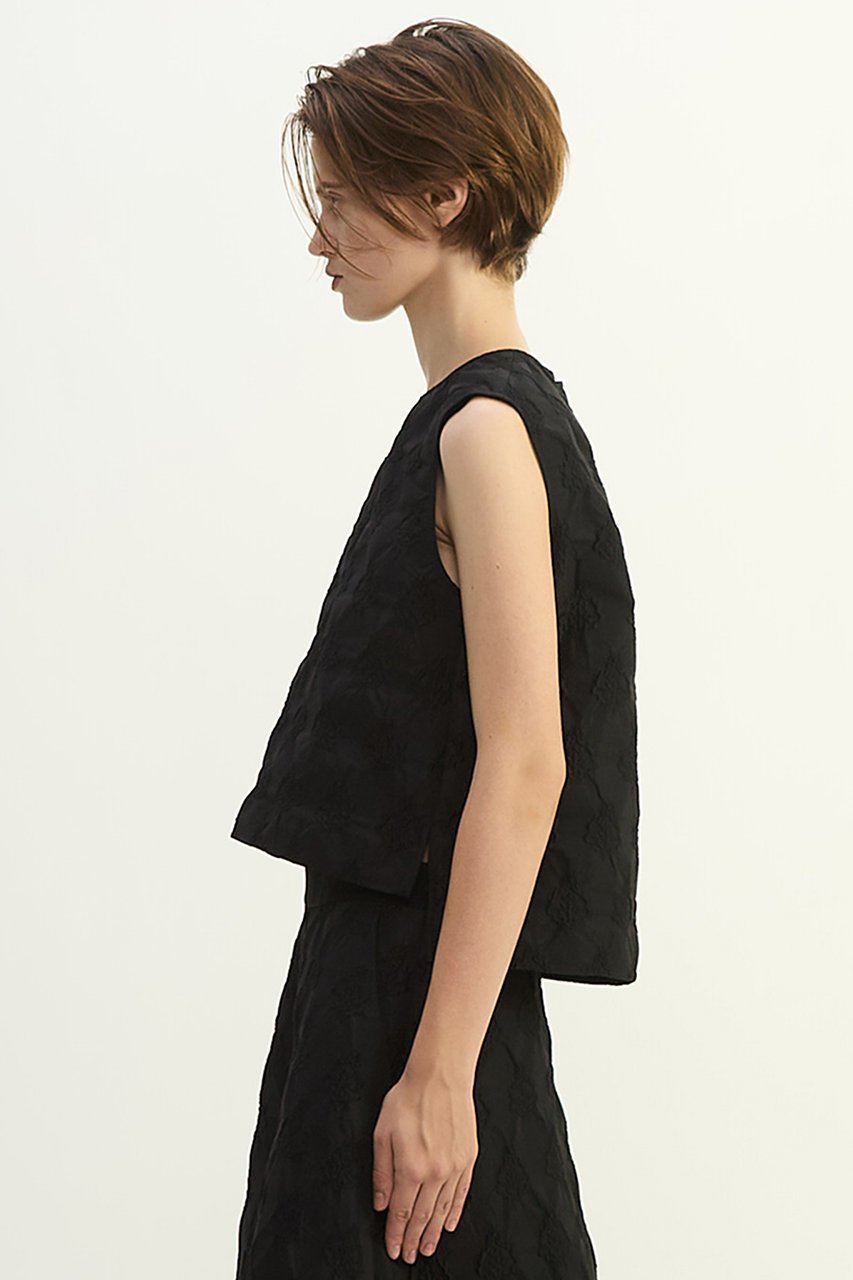 【プレインピープル/PLAIN PEOPLE】のオーナメントJQノースリーブブラウス 人気、トレンドファッション・服の通販 founy(ファニー) 　ファッション　Fashion　レディースファッション　Fashion for Women　トップス・カットソー　Cut & Sew Tops　キャミソール&ノースリーブ　Camisoles & Sleeveless Tops　シャツ・ブラウス・オフィスカジュアル　Elegant Blouses & Button-Ups　おすすめ　Recommended / Our Picks　コンパクト　Compact, Small Size　ジャカード／ジャガード　Jacquard, Woven Pattern　セットアップ　Set-Up, Coordinated Outfit　セレモニー　Ceremony　ノースリーブ　Sleeveless, No-Sleeve　バランス　Balance, Style Balance　エレガント 上品　Elegant　other-2|ID: prp329100004747098 ipo3291000000035771642