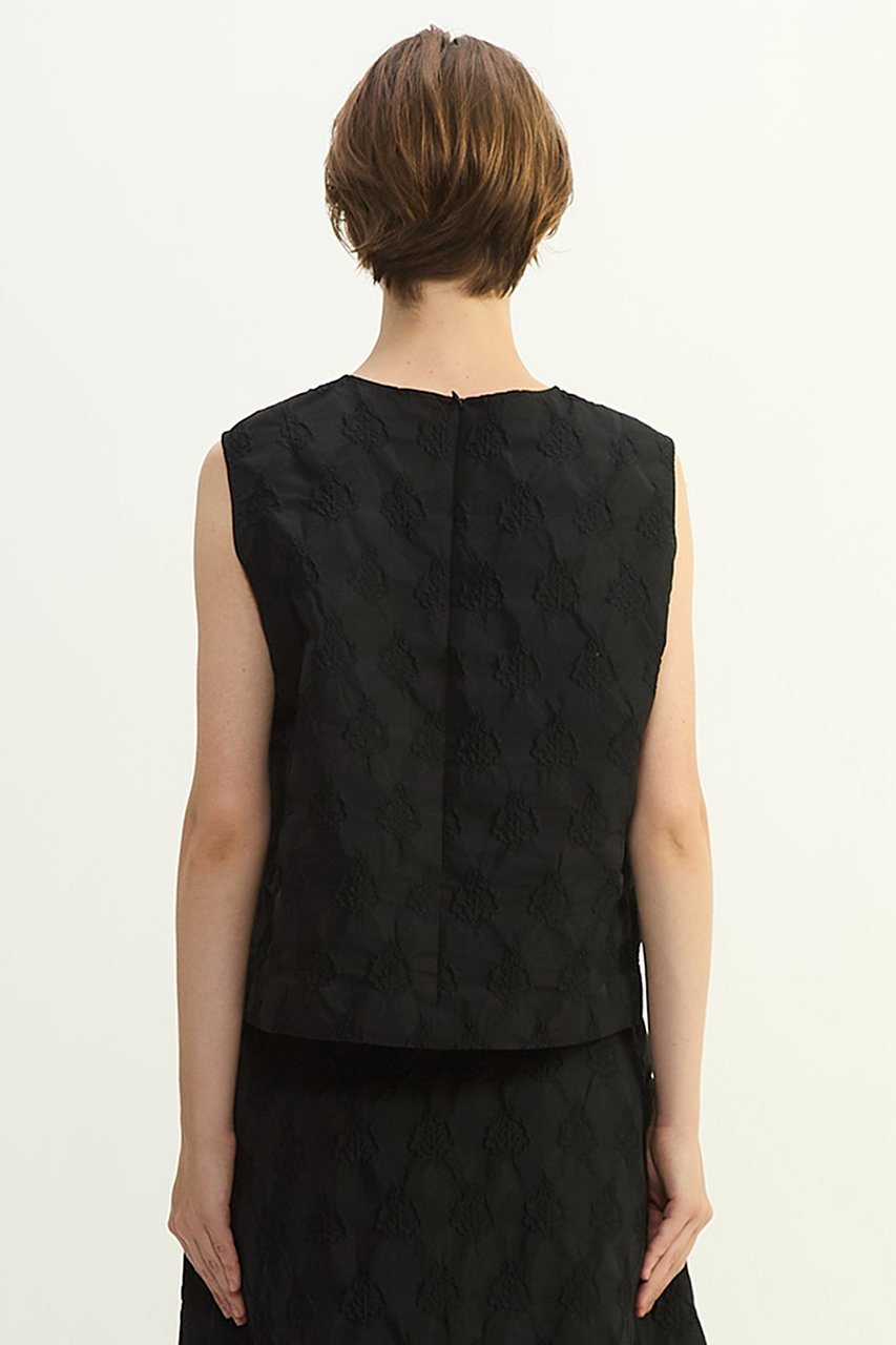 【プレインピープル/PLAIN PEOPLE】のオーナメントJQノースリーブブラウス 人気、トレンドファッション・服の通販 founy(ファニー) 　ファッション　Fashion　レディースファッション　Fashion for Women　トップス・カットソー　Cut & Sew Tops　キャミソール&ノースリーブ　Camisoles & Sleeveless Tops　シャツ・ブラウス・オフィスカジュアル　Elegant Blouses & Button-Ups　おすすめ　Recommended / Our Picks　コンパクト　Compact, Small Size　ジャカード／ジャガード　Jacquard, Woven Pattern　セットアップ　Set-Up, Coordinated Outfit　セレモニー　Ceremony　ノースリーブ　Sleeveless, No-Sleeve　バランス　Balance, Style Balance　エレガント 上品　Elegant　other-3|ID: prp329100004747098 ipo3291000000035771644