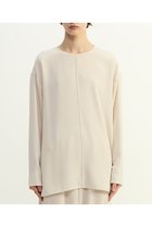 【プレインピープル/PLAIN PEOPLE】のバックサテンジョーゼットノーカラーブラウス ライトベージュ|ID: prp329100004747103 ipo3291000000034321414