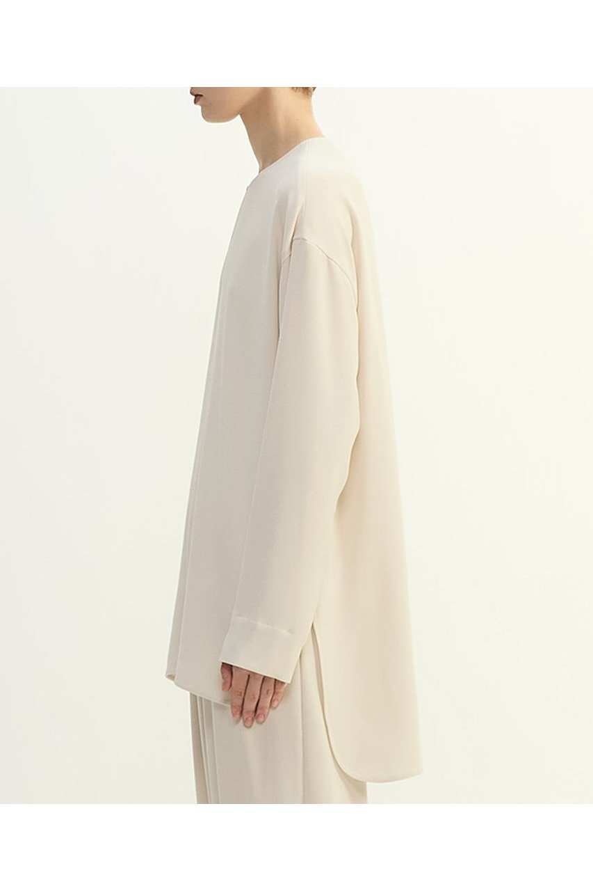 【プレインピープル/PLAIN PEOPLE】のバックサテンジョーゼットノーカラーブラウス 人気、トレンドファッション・服の通販 founy(ファニー) 　ファッション　Fashion　レディースファッション　Fashion for Women　トップス・カットソー　Cut & Sew Tops　シャツ・ブラウス・オフィスカジュアル　Elegant Blouses & Button-Ups　バッグ　Bags　おすすめ　Recommended / Our Picks　ショート　Short, Short Length　スリーブ　Sleeve, Long Sleeve / Short Sleeve　セットアップ　Set-Up, Coordinated Outfit　ロング　Long, Long-Length　新作・新入荷　New Arrivals / New In　長袖　Long Sleeve, Full Sleeve　other-2|ID: prp329100004747103 ipo3291000000034321415