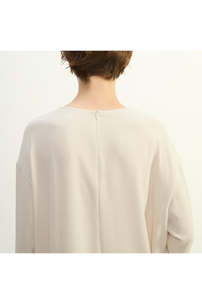 【プレインピープル/PLAIN PEOPLE】のバックサテンジョーゼットノーカラーブラウス 人気、トレンドファッション・服の通販 founy(ファニー) 　ファッション　Fashion　レディースファッション　Fashion for Women　トップス・カットソー　Cut & Sew Tops　シャツ・ブラウス・オフィスカジュアル　Elegant Blouses & Button-Ups　バッグ　Bags　おすすめ　Recommended / Our Picks　ショート　Short, Short Length　スリーブ　Sleeve, Long Sleeve / Short Sleeve　セットアップ　Set-Up, Coordinated Outfit　ロング　Long, Long-Length　長袖　Long Sleeve, Full Sleeve　other-6|ID: prp329100004747103 ipo3291000000036005192