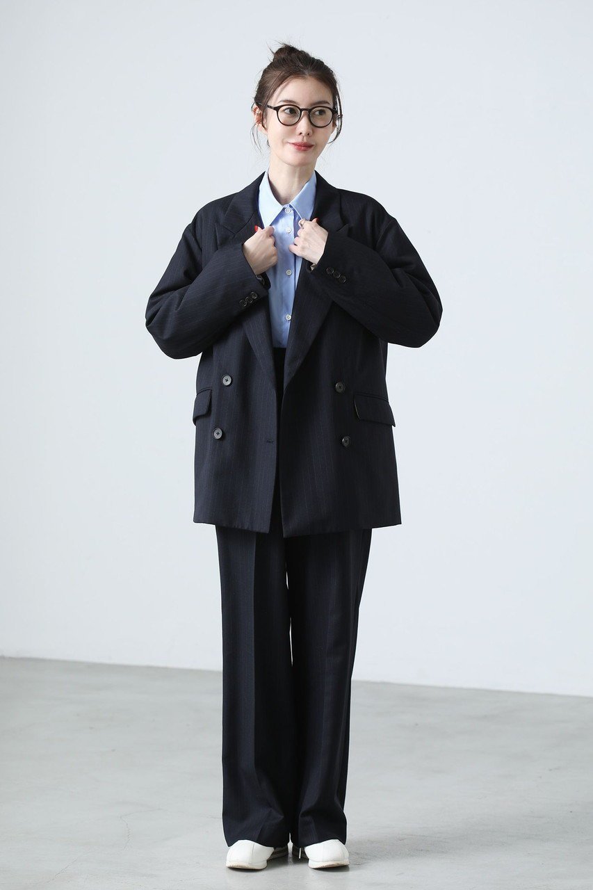 【マイ ウィークネス/MY WEAKNESS】のHilja Jacket 大人の最旬トレンドファッション＆コーディネート founy(ファウニー) 　ファッション　Fashion　レディースファッション　Fashion for Women　アウター　Coat / Outerwear Collection　レディースジャケット・軽アウター　Jackets　クラシック　Classic, Timeless Style　シンプル　Simple, Minimal　ジャケット　Jacket, Outerwear　ストライプ　Stripe, Striped Pattern　ダブル　Double, Double-Breasted　トレンド　Trend, Trending Now　リラックス　Relax, Relaxed Fit　エレガント 上品　Elegant　other-8|ID: prp329100004748418 ipo3291000000036865387