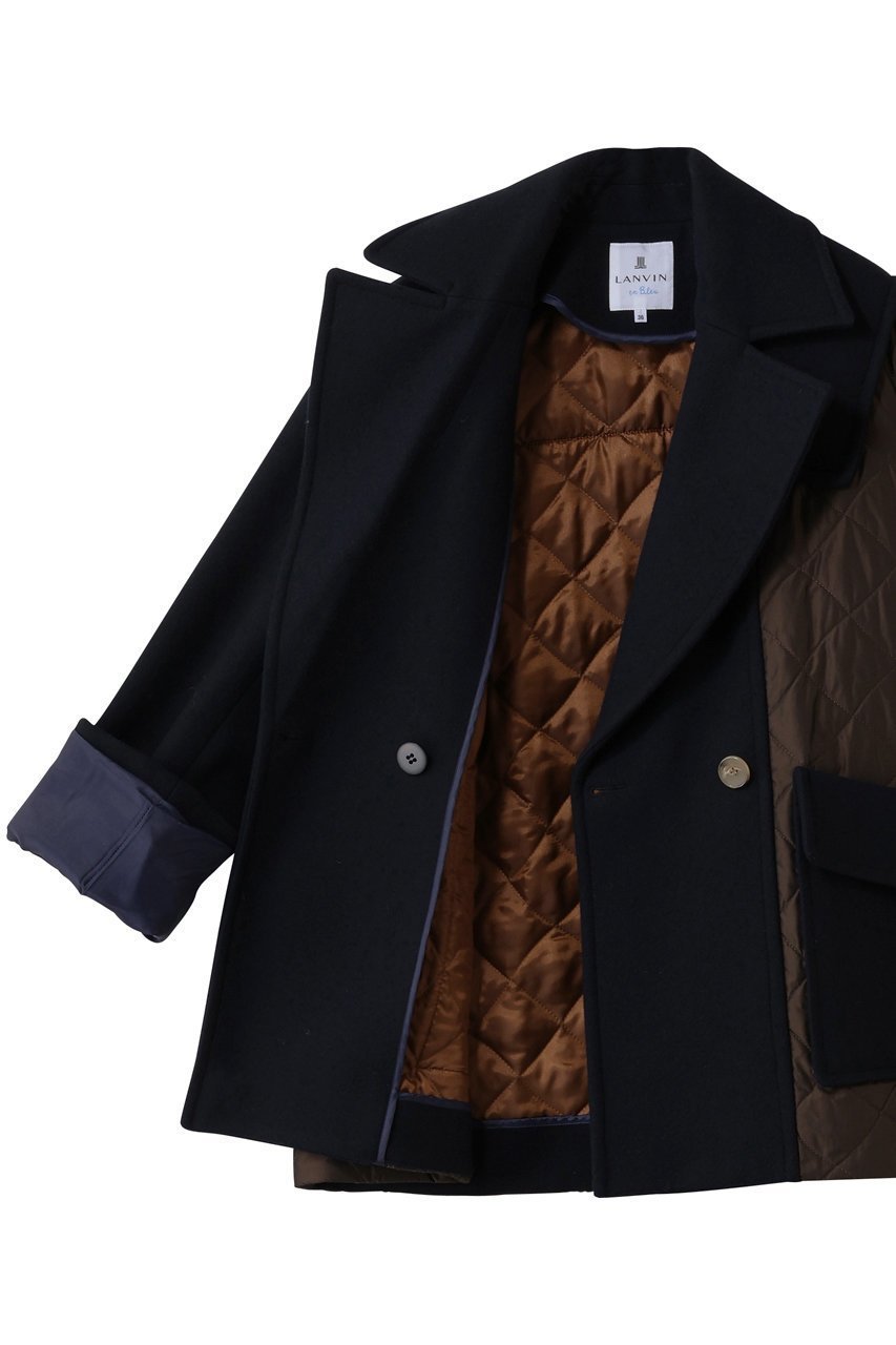 【ランバン オン ブルー/LANVIN en Bleu】のコンビネーションコート 人気、トレンドファッション・服の通販 founy(ファニー) 　ファッション　Fashion　レディースファッション　Fashion for Women　アウター　Coat / Outerwear Collection　コート・ロングコート・ピーコート　Long Coats, Peacoats & More　おすすめ　Recommended / Our Picks　キルティング　Quilted, Quilting　クラシック　Classic, Timeless Style　ショート　Short, Short Length　ビッグ　Big, Oversized　マニッシュ　Mannish, Boyish　エレガント 上品　Elegant　新作・新入荷　New Arrivals / New In　other-6|ID: prp329100004748424 ipo3291000000034335341