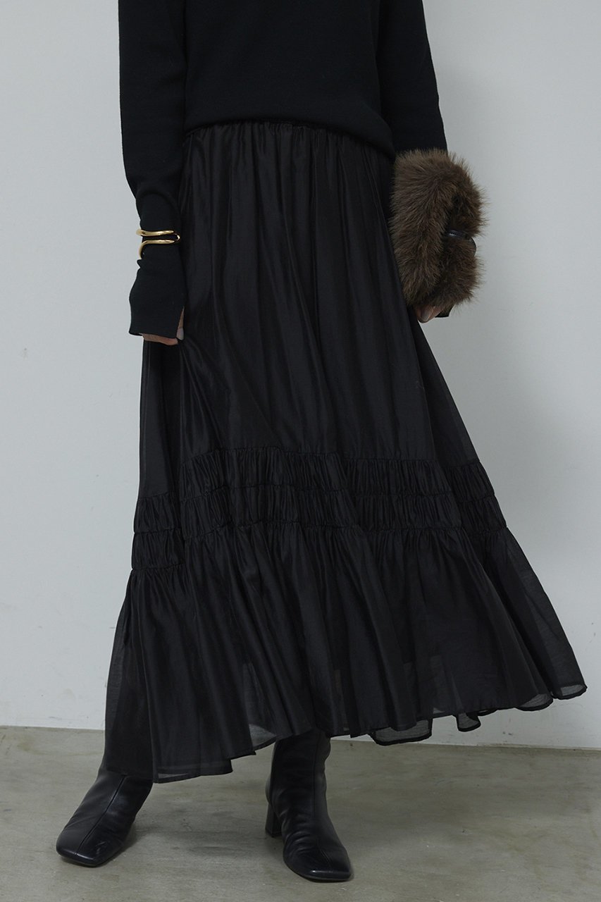 【ガリャルダガランテ/GALLARDAGALANTE】のギャザーフレアスカート 人気、トレンドファッション・服の通販 founy(ファニー) 　ファッション　Fashion　レディースファッション　Fashion for Women　スカート　Skirts　Aライン・フレアスカート　A-Line & Flared Skirts　ロングスカート　Long Skirts / Maxi & Midi Skirts　ギャザー　Gathered, Ruffled　シアー　Sheer, See-Through　ロング　Long, Long-Length　エレガント 上品　Elegant　 other-1|ID: prp329100004748426 ipo3291000000036129330
