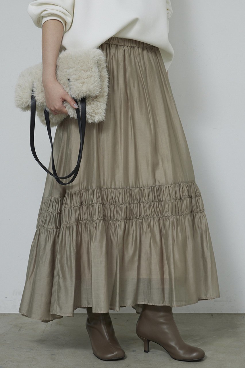 【ガリャルダガランテ/GALLARDAGALANTE】のギャザーフレアスカート 人気、トレンドファッション・服の通販 founy(ファニー) 　ファッション　Fashion　レディースファッション　Fashion for Women　スカート　Skirts　Aライン・フレアスカート　A-Line & Flared Skirts　ロングスカート　Long Skirts / Maxi & Midi Skirts　ギャザー　Gathered, Ruffled　シアー　Sheer, See-Through　ロング　Long, Long-Length　エレガント 上品　Elegant　other-5|ID: prp329100004748426 ipo3291000000036129336
