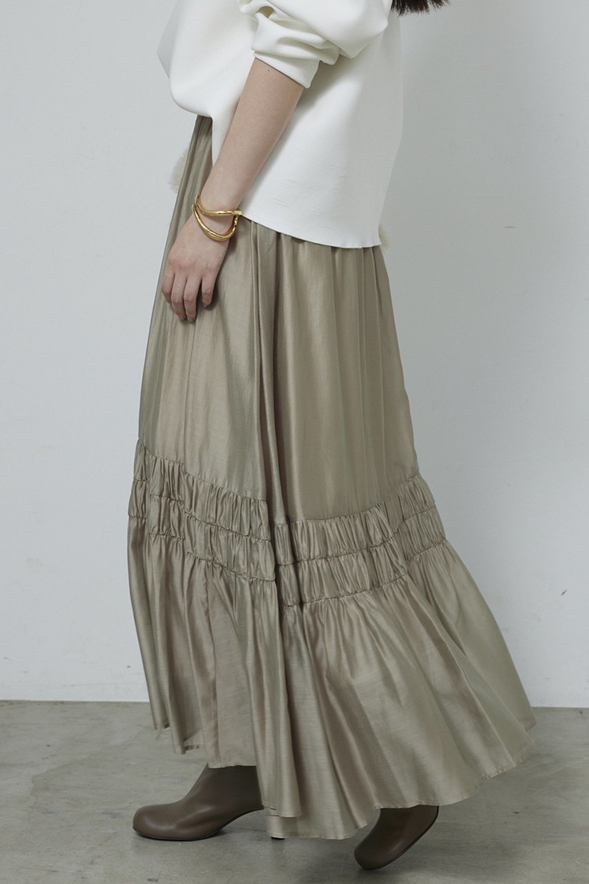 【ガリャルダガランテ/GALLARDAGALANTE】のギャザーフレアスカート 人気、トレンドファッション・服の通販 founy(ファニー) 　ファッション　Fashion　レディースファッション　Fashion for Women　スカート　Skirts　Aライン・フレアスカート　A-Line & Flared Skirts　ロングスカート　Long Skirts / Maxi & Midi Skirts　ギャザー　Gathered, Ruffled　シアー　Sheer, See-Through　ロング　Long, Long-Length　エレガント 上品　Elegant　other-6|ID: prp329100004748426 ipo3291000000036129337