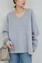 【ガリャルダガランテ/GALLARDAGALANTE】のブラッシュVネックニット ライトグレー|ID: prp329100004748427 ipo3291000000035843937