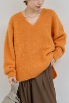 【ガリャルダガランテ/GALLARDAGALANTE】のブラッシュVネックニット オレンジ|ID: prp329100004748427 ipo3291000000036129343