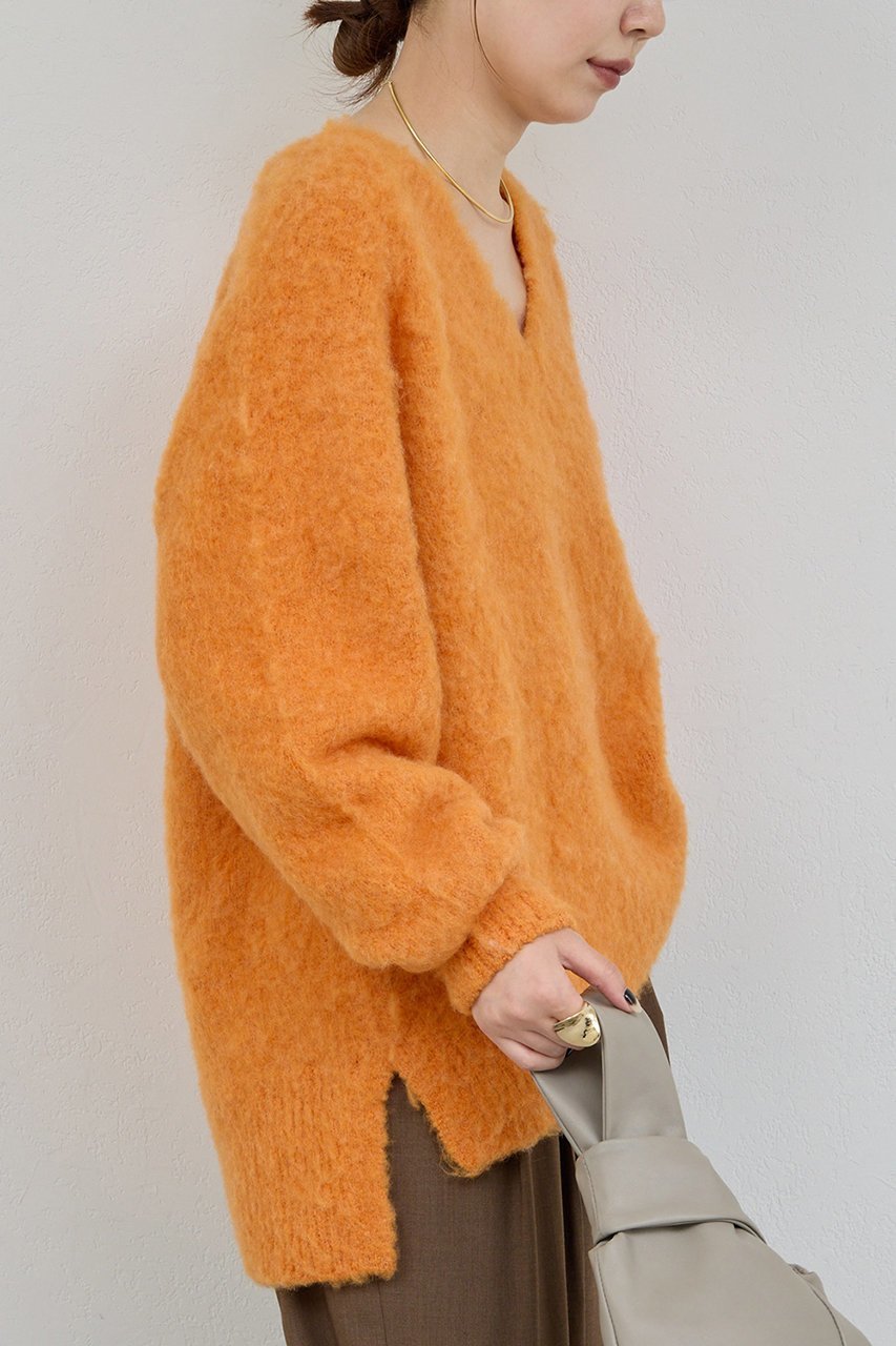 【ガリャルダガランテ/GALLARDAGALANTE】のブラッシュVネックニット 人気、トレンドファッション・服の通販 founy(ファニー) 　ファッション　Fashion　レディースファッション　Fashion for Women　トップス・カットソー　Cut & Sew Tops　ニット　Knit Tops & Sweaters　カジュアルプルオーバー・ニットトップス　Pullovers & Knit Tops / Casual Pullovers　Vネックトップス　V-Neck Tops / V-Cut Neckline Shirts　おすすめ　Recommended / Our Picks　タートル　Turtleneck, Turtle Collar　リラックス　Relax, Relaxed Fit　other-6|ID: prp329100004748427 ipo3291000000036129348