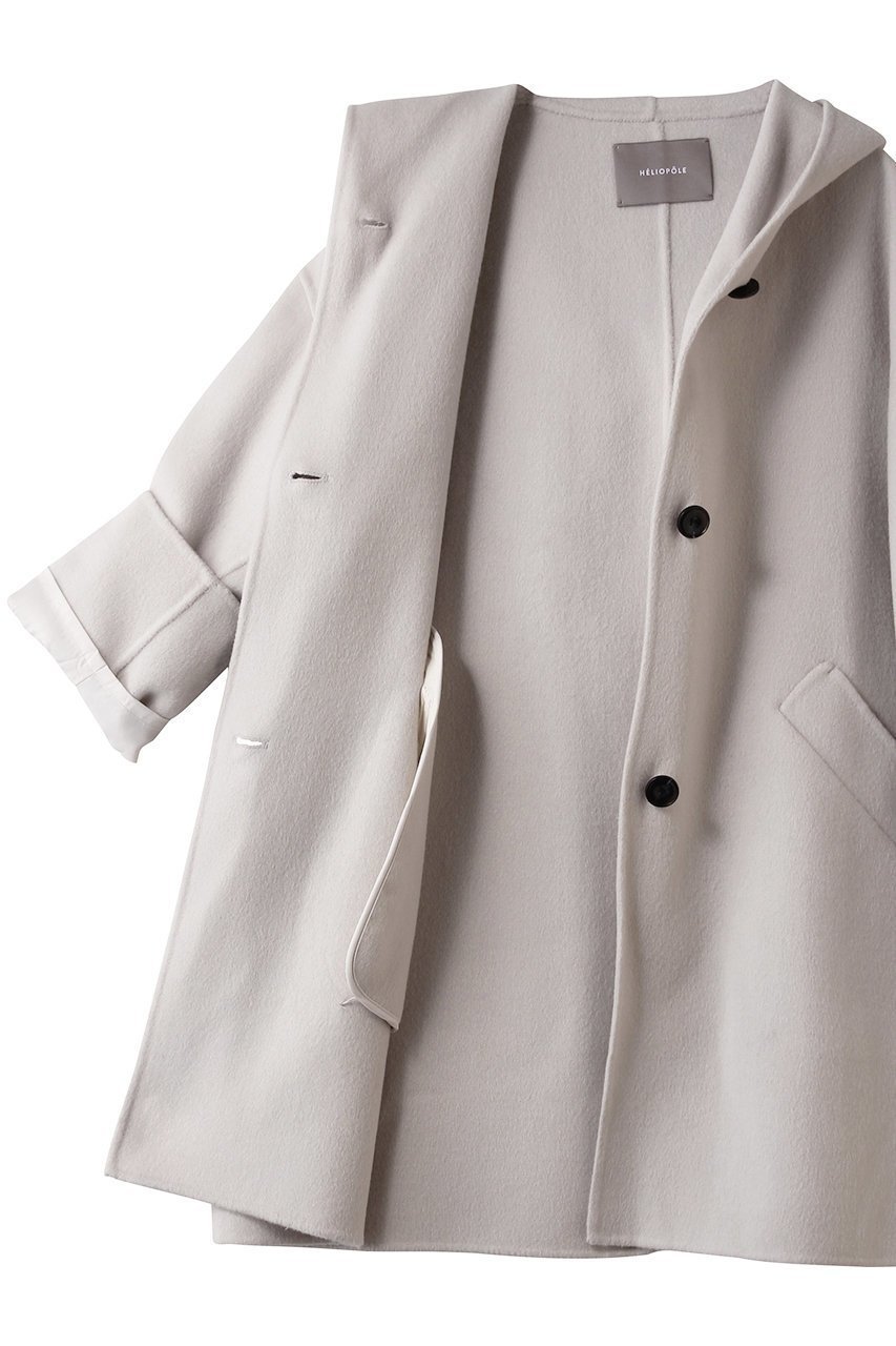 【エリオポール/heliopole】のダブルフェイスフーディーコート 人気、トレンドファッション・服の通販 founy(ファニー) 　ファッション　Fashion　レディースファッション　Fashion for Women　アウター　Coat / Outerwear Collection　コート・ロングコート・ピーコート　Long Coats, Peacoats & More　ダブル　Double, Double-Breasted　フェイス　Face, Facial Design　ロング　Long, Long-Length　エレガント 上品　Elegant　other-6|ID: prp329100004748434 ipo3291000000036015337