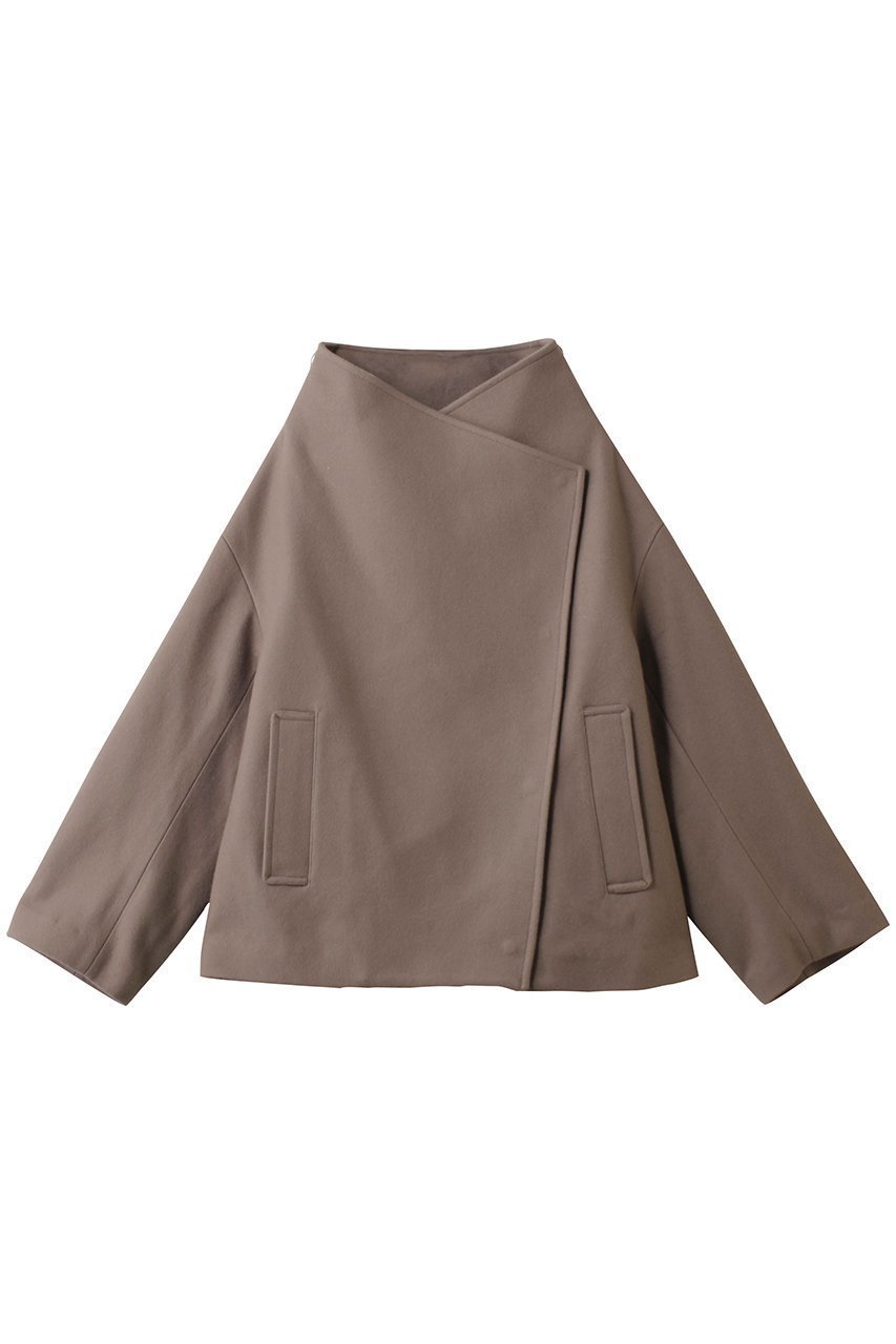 【エリオポール/heliopole】のウールスタンドカラーブルゾン インテリア・キッズ・メンズ・レディースファッション・服の通販 founy(ファニー) 　ファッション　Fashion　レディースファッション　Fashion for Women　アウター　Coat / Outerwear Collection　レディースジャケット・軽アウター　Jackets　ブルゾンジャケット・スポーティアウター　Blouson Jackets　ジャケット　Jacket, Outerwear　スタンド　Stand Collar, Upright Stand　ダブル　Double, Double-Breasted　ドット　Polka Dot, Dot Pattern　フロント　Front, Front Design　ブルゾン　Blouson, Bomber Jacket　メルトン　Melton, Heavy Wool　エレガント 上品　Elegant　新作・新入荷　New Arrivals / New In　ブラウン|ID: prp329100004748435 ipo3291000000034335431