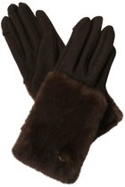 【ランバン オン ブルー/LANVIN en Bleu】のカシミヤ混ジャージフェイクファー手袋 ブラウン|ID: prp329100004748437 ipo3291000000036015345