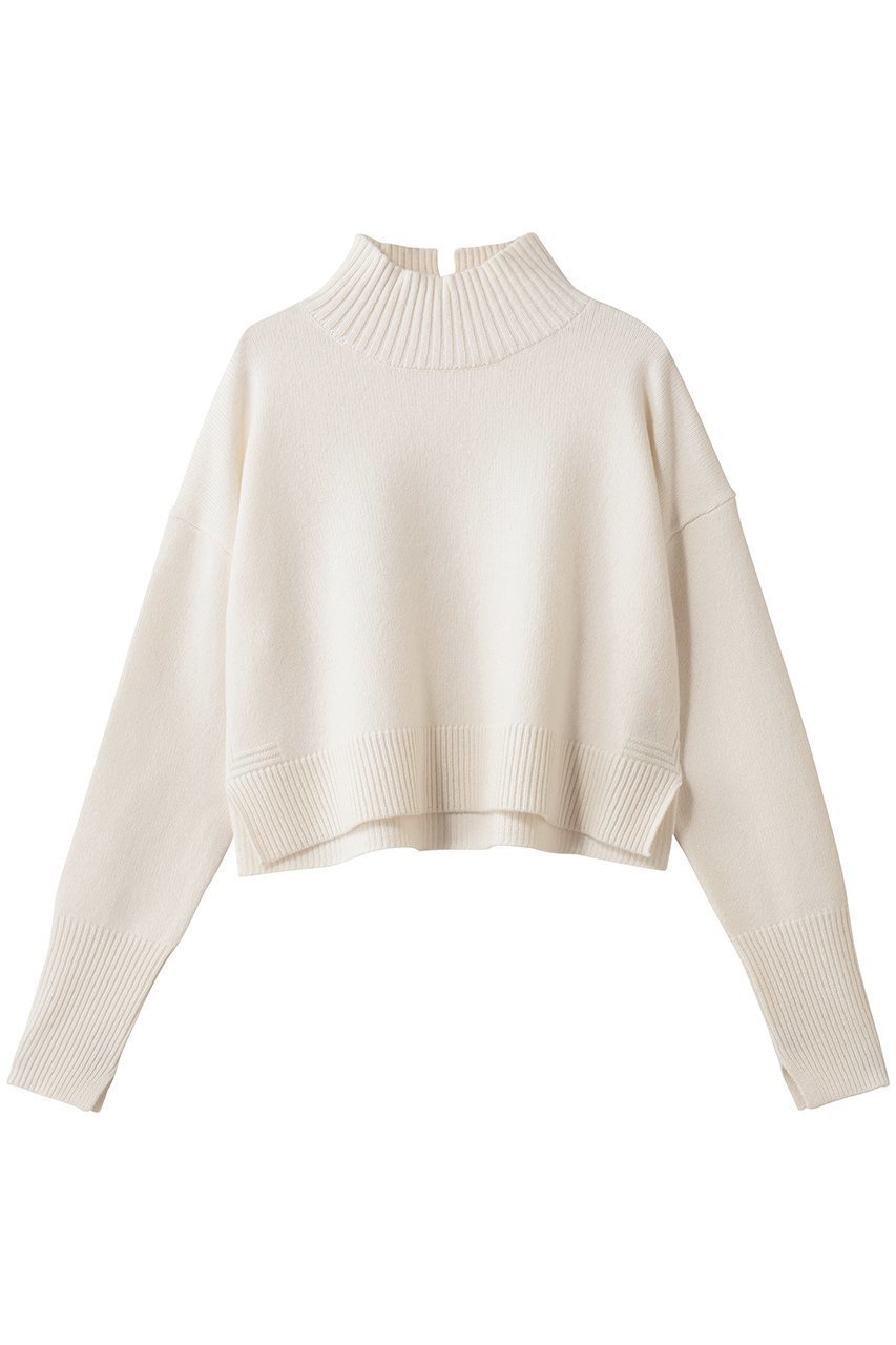 【ランバン オン ブルー/LANVIN en Bleu】のメランジクロップドハイネックニット インテリア・キッズ・メンズ・レディースファッション・服の通販 founy(ファニー)  ファッション Fashion レディースファッション Fashion for Women トップス・カットソー Cut & Sew Tops ニット Knit Tops & Sweaters カジュアルプルオーバー・ニットトップス Pullovers & Knit Tops / Casual Pullovers おすすめ Recommended / Our Picks クロップド Cropped, Short Length スラックス Slacks, Dress Pants スリット Slit, Slit Detail デニム Denim, Jeans Material バランス Balance, Style Balance メランジ Melange, Mixed Yarn 新作・新入荷 New Arrivals / New In オフ|ID: prp329100004748439 ipo3291000000034335464