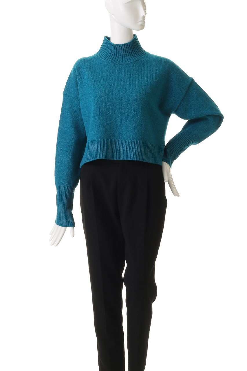 【ランバン オン ブルー/LANVIN en Bleu】のメランジクロップドハイネックニット 人気、トレンドファッション・服の通販 founy(ファニー)  ファッション Fashion レディースファッション Fashion for Women トップス・カットソー Cut & Sew Tops ニット Knit Tops & Sweaters カジュアルプルオーバー・ニットトップス Pullovers & Knit Tops / Casual Pullovers おすすめ Recommended / Our Picks クロップド Cropped, Short Length スラックス Slacks, Dress Pants スリット Slit, Slit Detail デニム Denim, Jeans Material バランス Balance, Style Balance メランジ Melange, Mixed Yarn 新作・新入荷 New Arrivals / New In other-2|ID: prp329100004748439 ipo3291000000034335466