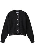 【ランバン オン ブルー/LANVIN en Bleu】のタフタトリムニットカーディガン チャコールグレー|ID:prp329100004748440