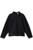【ランバン オン ブルー/LANVIN en Bleu】のシャツカラーコンビカットソー ブラック|ID:prp329100004748442
