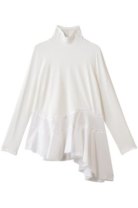 【ランバン オン ブルー/LANVIN en Bleu】 アシンメトリーヘムタートル人気、トレンドファッション・服の通販 founy(ファニー) ファッション Fashion レディースファッション Fashion for Women トップス・カットソー Cut & Sew Tops シャツ・ブラウス・オフィスカジュアル Elegant Blouses & Button-Ups ロングTシャツ・Tシャツ Longline T-Shirts & Tees カットソー・ベーシックTシャツ Cut-and-Sewn Tops / Stretch Tees & Basics スリーブ Sleeve, Long Sleeve / Short Sleeve ハイネック High Neck, Mock Neck フレア Flare, Flared マニッシュ Mannish, Boyish ロング Long, Long-Length 新作・新入荷 New Arrivals / New In |ID:prp329100004748443