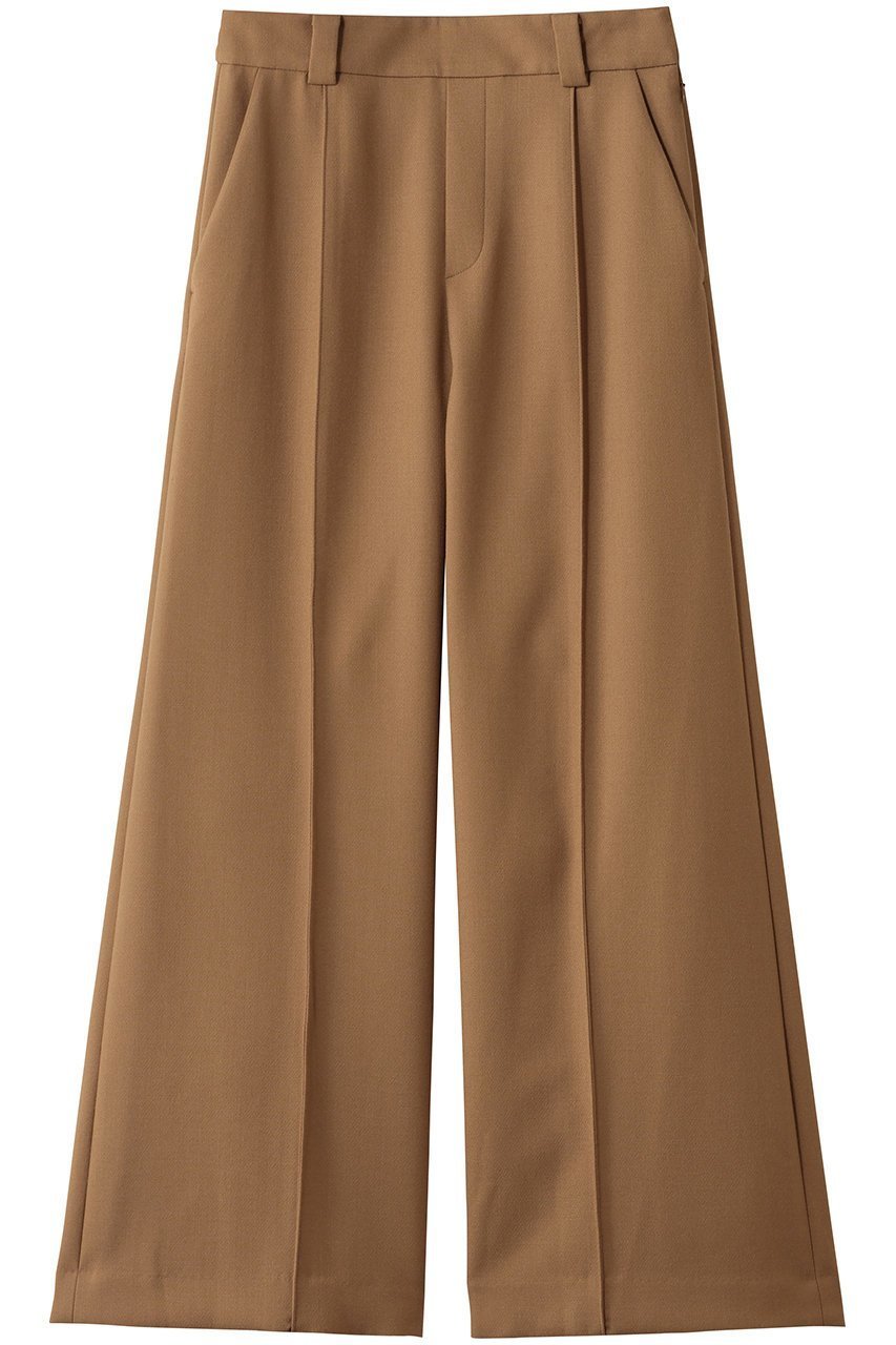 【ランバン オン ブルー/LANVIN en Bleu】のダブルクロスワイドパンツ インテリア・キッズ・メンズ・レディースファッション・服の通販 founy(ファニー) 　ファッション　Fashion　レディースファッション　Fashion for Women　パンツ　Pants & Trousers　シンプル　Simple, Minimal　センター　Center, Center Line　バランス　Balance, Style Balance　ビジネス 仕事 通勤　Business / Work / Commuting　フォーマル　Formal, Dressy　定番　Standard, Basic Item　キャメル|ID: prp329100004748445 ipo3291000000035412193