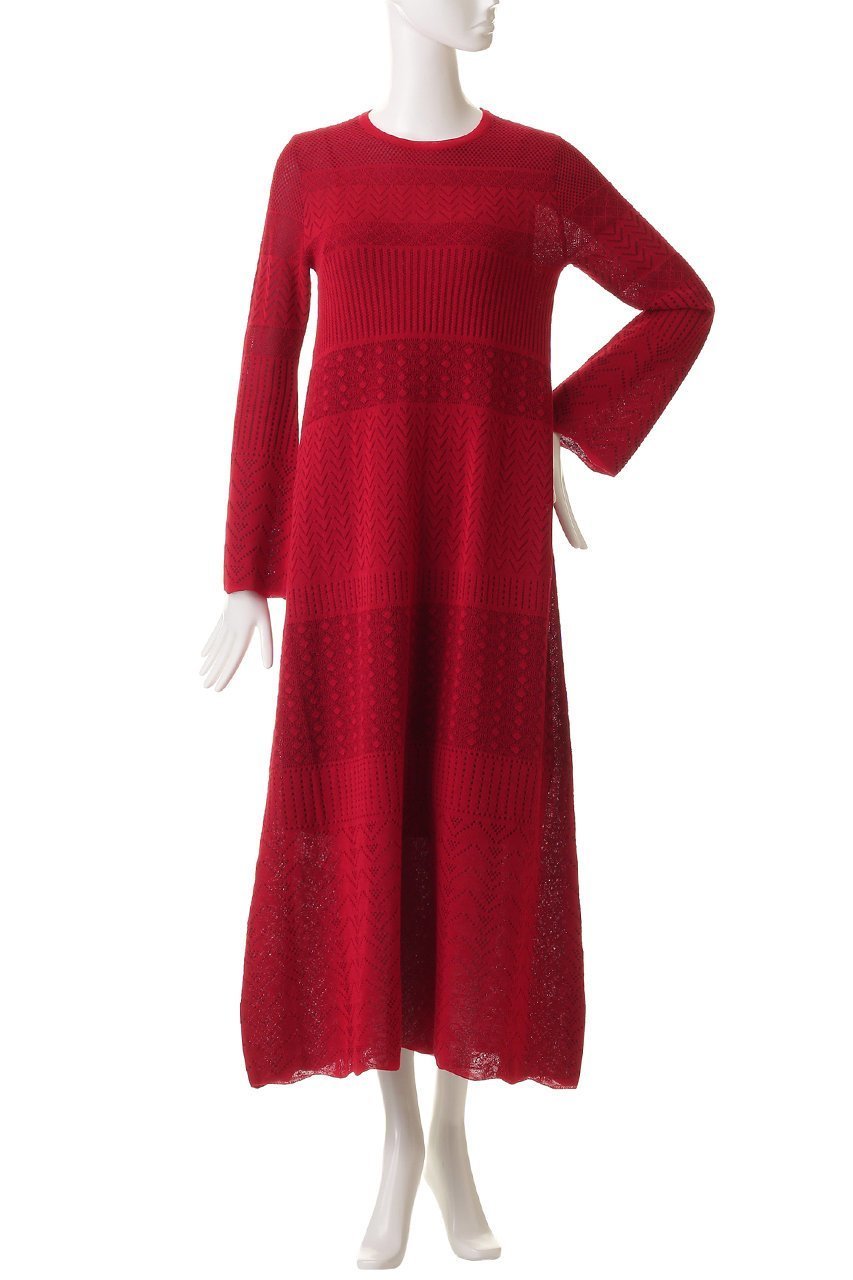 【ランバン オン ブルー/LANVIN en Bleu】のニットレースワンピース 人気、トレンドファッション・服の通販 founy(ファニー) 　ファッション　Fashion　レディースファッション　Fashion for Women　ワンピース　Dresses　チュニック　Tunic Tops & Dresses　アンダー　Underwear Essentials　エレガント 上品　Elegant　コンパクト　Compact, Small Size　ジュエリー　Jewelry, Accessories　チュニック　Tunic, Long Top　ドレス　Dress, One-Piece　フレア　Flare, Flared　レース　Lace, Lace Fabric　ロング　Long, Long-Length　再入荷　Restock / Back in Stock　other-2|ID: prp329100004748447 ipo3291000000036015362