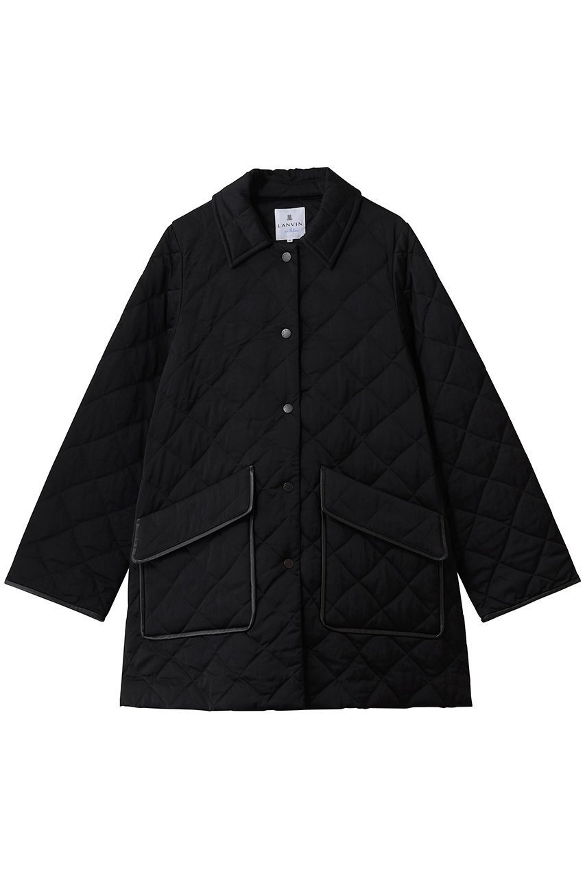 【ランバン オン ブルー/LANVIN en Bleu】のキルティングダウンハーフコート インテリア・キッズ・メンズ・レディースファッション・服の通販 founy(ファニー) 　ファッション　Fashion　レディースファッション　Fashion for Women　アウター　Coat / Outerwear Collection　コート・ロングコート・ピーコート　Long Coats, Peacoats & More　エレガント 上品　Elegant　キルティング　Quilted, Quilting　ダウン　Down, Puffer　フレア　Flare, Flared　冬　Winter / This Winter　新作・新入荷　New Arrivals / New In　ブラック|ID: prp329100004748448 ipo3291000000034335533