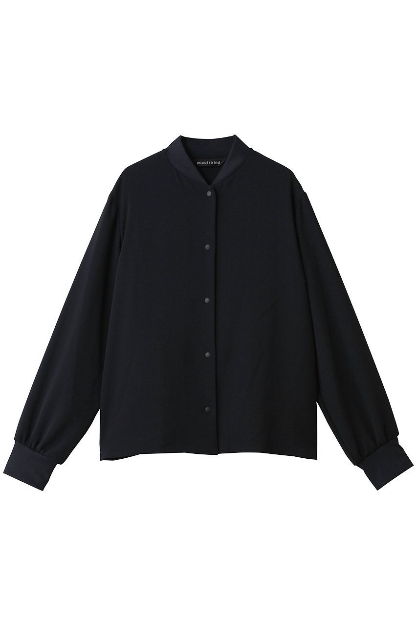 【ミズイロ インド/mizuiro ind】のblouson like shirt シャツ インテリア・キッズ・メンズ・レディースファッション・服の通販 founy(ファニー) 　ファッション　Fashion　レディースファッション　Fashion for Women　アウター　Coat / Outerwear Collection　ブルゾンジャケット・スポーティアウター　Blouson Jackets　トップス・カットソー　Cut & Sew Tops　シャツ・ブラウス・オフィスカジュアル　Elegant Blouses & Button-Ups　スポーツ　Sports, Activewear　スポーティ　Sporty, Casual Athletic　スリーブ　Sleeve, Long Sleeve / Short Sleeve　トレンド　Trend, Trending Now　バランス　Balance, Style Balance　ブルゾン　Blouson, Bomber Jacket　ミックス　Mix, Mixed Style　ロング　Long, Long-Length　新作・新入荷　New Arrivals / New In　navy|ID: prp329100004748450 ipo3291000000034335545