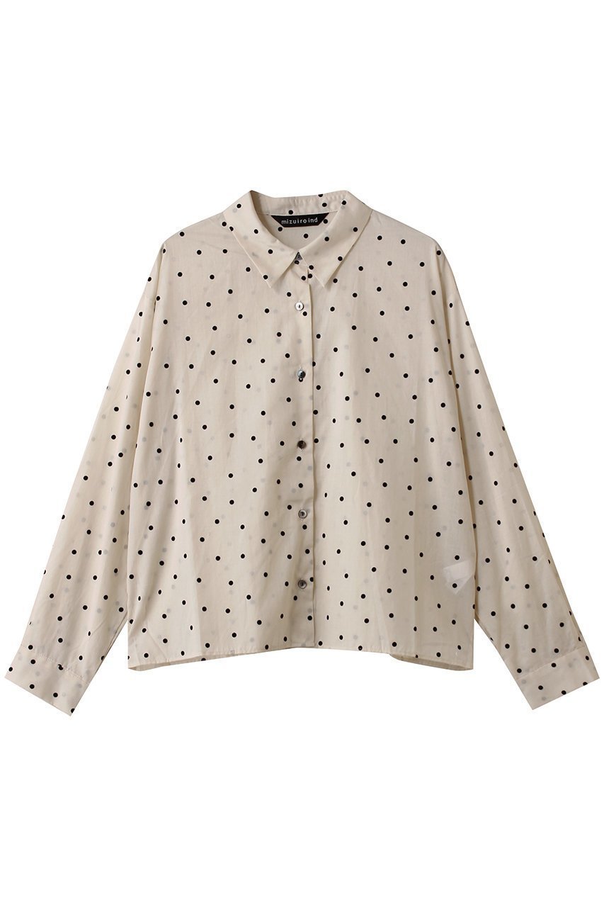 【ミズイロ インド/mizuiro ind】のflocky dots print shirt シャツ インテリア・キッズ・メンズ・レディースファッション・服の通販 founy(ファニー)  ファッション Fashion レディースファッション Fashion for Women トップス・カットソー Cut & Sew Tops シャツ・ブラウス・オフィスカジュアル Elegant Blouses & Button-Ups ロングTシャツ・Tシャツ Longline T-Shirts & Tees クラシカル Classical, Vintage-Inspired ジャケット Jacket, Outerwear スリーブ Sleeve, Long Sleeve / Short Sleeve ドット Polka Dot, Dot Pattern ロング Long, Long-Length エレガント 上品 Elegant 新作・新入荷 New Arrivals / New In ivory|ID: prp329100004748452 ipo3291000000034335565