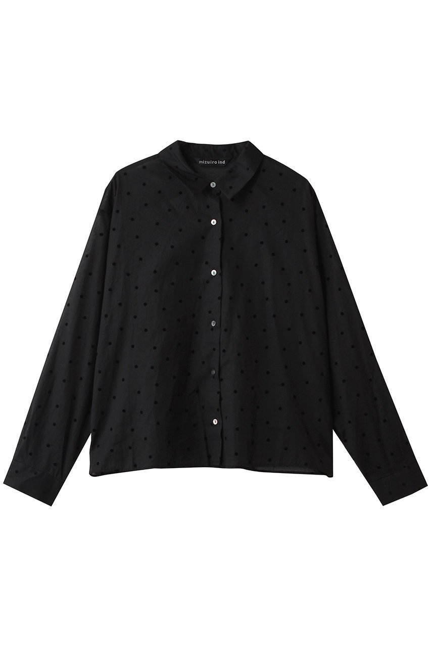 【ミズイロ インド/mizuiro ind】のflocky dots print shirt シャツ インテリア・キッズ・メンズ・レディースファッション・服の通販 founy(ファニー)  ファッション Fashion レディースファッション Fashion for Women トップス・カットソー Cut & Sew Tops シャツ・ブラウス・オフィスカジュアル Elegant Blouses & Button-Ups ロングTシャツ・Tシャツ Longline T-Shirts & Tees クラシカル Classical, Vintage-Inspired ジャケット Jacket, Outerwear スリーブ Sleeve, Long Sleeve / Short Sleeve ドット Polka Dot, Dot Pattern ロング Long, Long-Length エレガント 上品 Elegant 新作・新入荷 New Arrivals / New In black|ID: prp329100004748452 ipo3291000000034335567