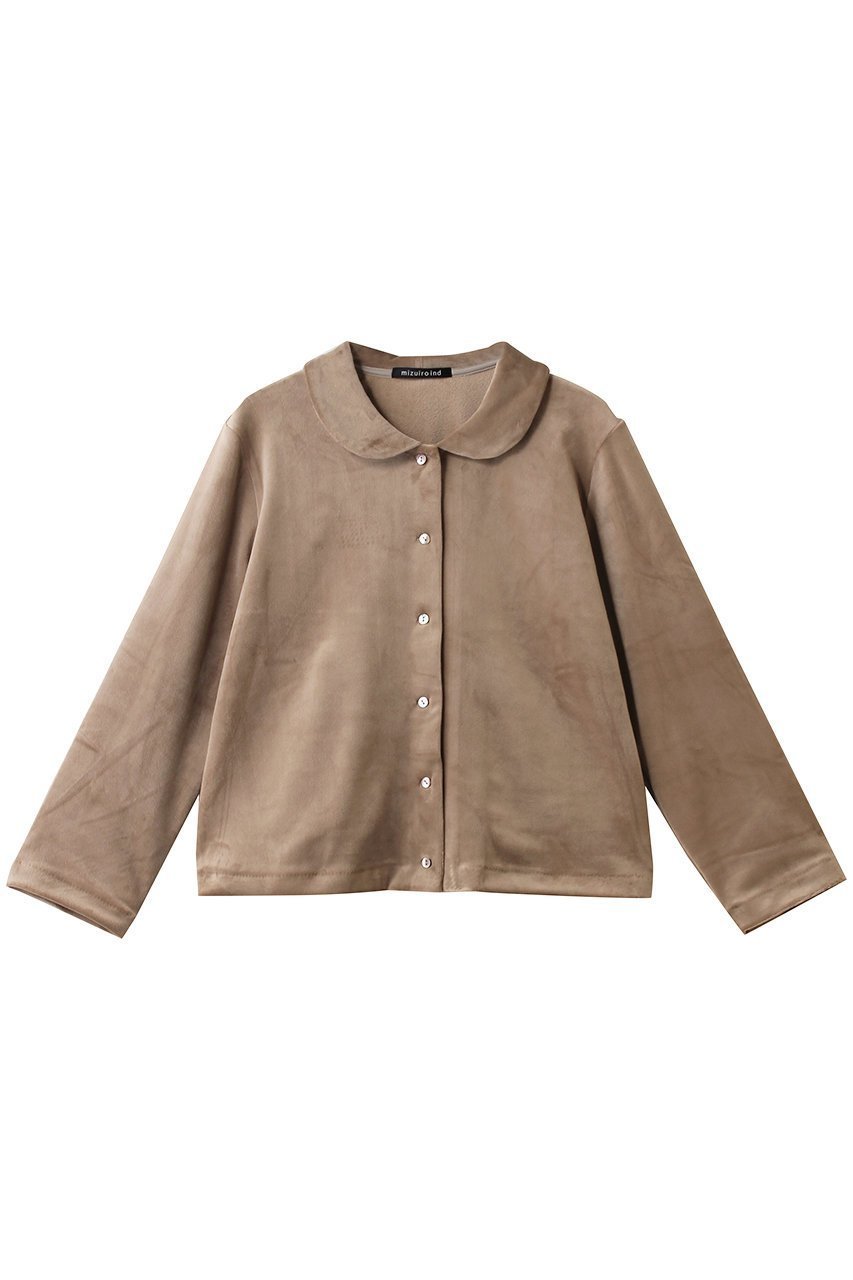 【ミズイロ インド/mizuiro ind】のvelour round colllar shirt シャツ インテリア・キッズ・メンズ・レディースファッション・服の通販 founy(ファニー) 　ファッション　Fashion　レディースファッション　Fashion for Women　トップス・カットソー　Cut & Sew Tops　シャツ・ブラウス・オフィスカジュアル　Elegant Blouses & Button-Ups　ベロアトップス　Velour Tops / Velvet-Look Items　コンパクト　Compact, Small Size　ショート　Short, Short Length　スリーブ　Sleeve, Long Sleeve / Short Sleeve　トレンド　Trend, Trending Now　フェミニン　Feminine, Girly　フレア　Flare, Flared　ベロア　Velour, Soft Velvet　ボトム　Bottoms, Lower Wear　ロング　Long, Long-Length　ワイド　Wide, Wide Fit　エレガント 上品　Elegant　新作・新入荷　New Arrivals / New In　beige|ID: prp329100004748454 ipo3291000000034335579