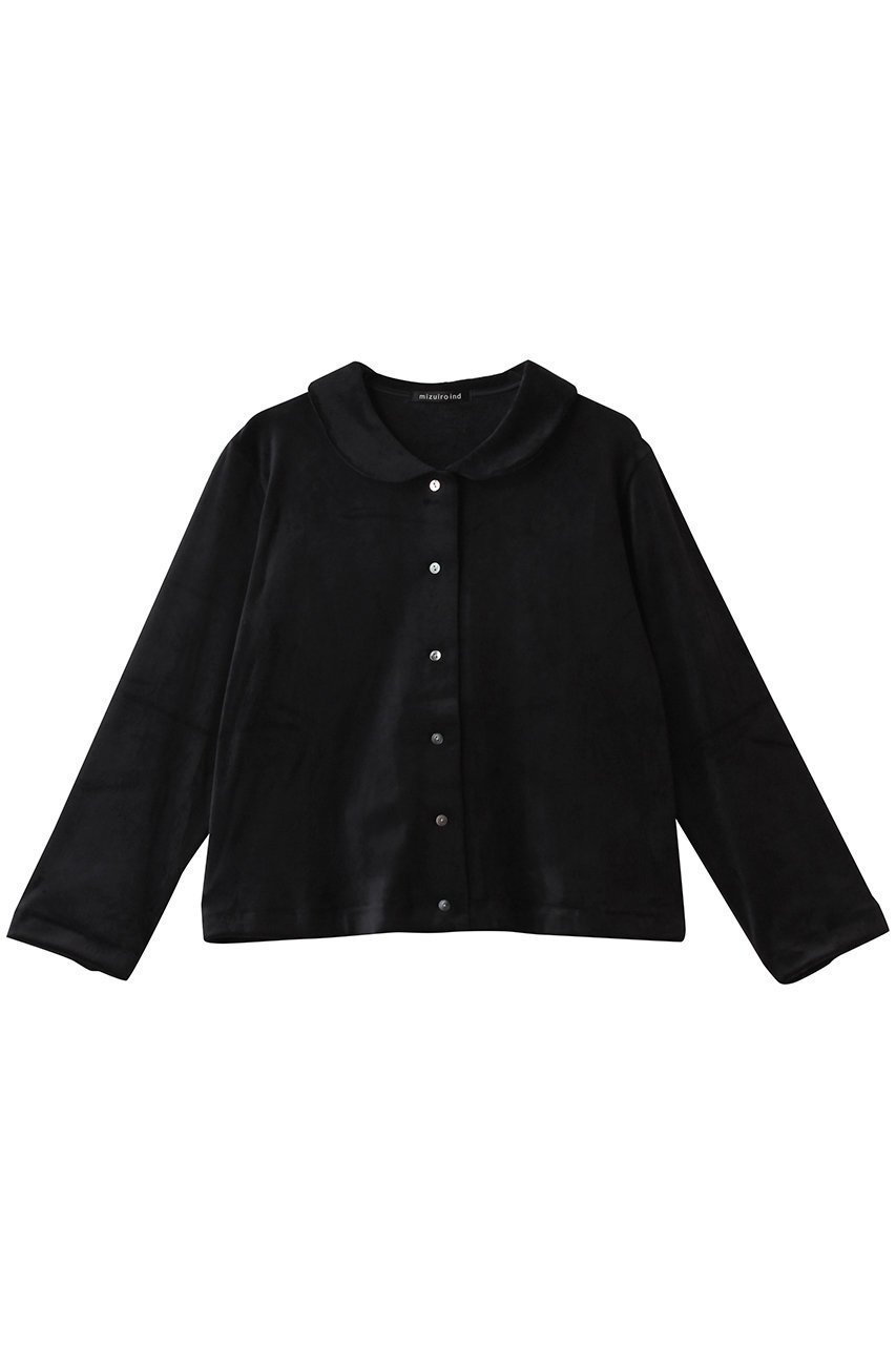 【ミズイロ インド/mizuiro ind】のvelour round colllar shirt シャツ インテリア・キッズ・メンズ・レディースファッション・服の通販 founy(ファニー) 　ファッション　Fashion　レディースファッション　Fashion for Women　トップス・カットソー　Cut & Sew Tops　シャツ・ブラウス・オフィスカジュアル　Elegant Blouses & Button-Ups　ベロアトップス　Velour Tops / Velvet-Look Items　コンパクト　Compact, Small Size　ショート　Short, Short Length　スリーブ　Sleeve, Long Sleeve / Short Sleeve　トレンド　Trend, Trending Now　フェミニン　Feminine, Girly　フレア　Flare, Flared　ベロア　Velour, Soft Velvet　ボトム　Bottoms, Lower Wear　ロング　Long, Long-Length　ワイド　Wide, Wide Fit　エレガント 上品　Elegant　新作・新入荷　New Arrivals / New In　black|ID: prp329100004748454 ipo3291000000034335581